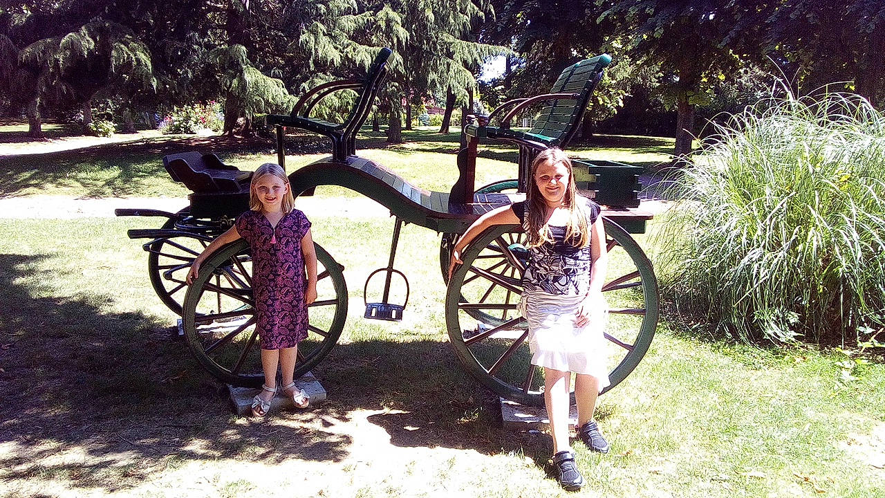 Kimberlay participe au concours pour gagner de l'argent avec cette photo : bicycle_wheel, botany, carriage, fun, joy, landscape, leisure, person, plant, spoke, tree, vacation, vehicle