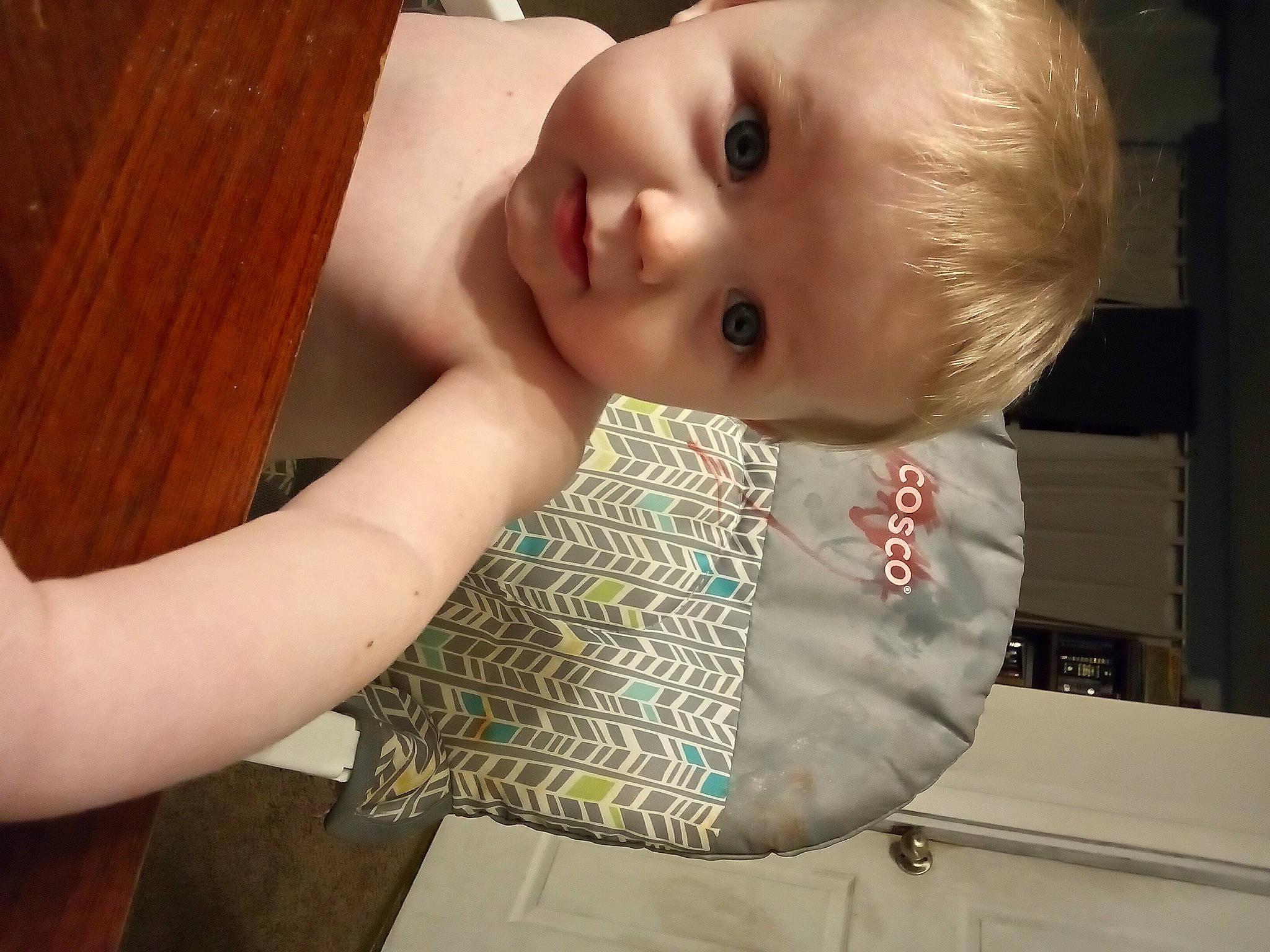 Ashton joined the competition — help win amazing prizes! baby, baby_toddler_clothing, cheek, dress, eyelash, flooring, gesture, happy, iris, linens, neck, nose, outerwear, person, shoulder, skin, sleeve, t_shirt, toddler, wood