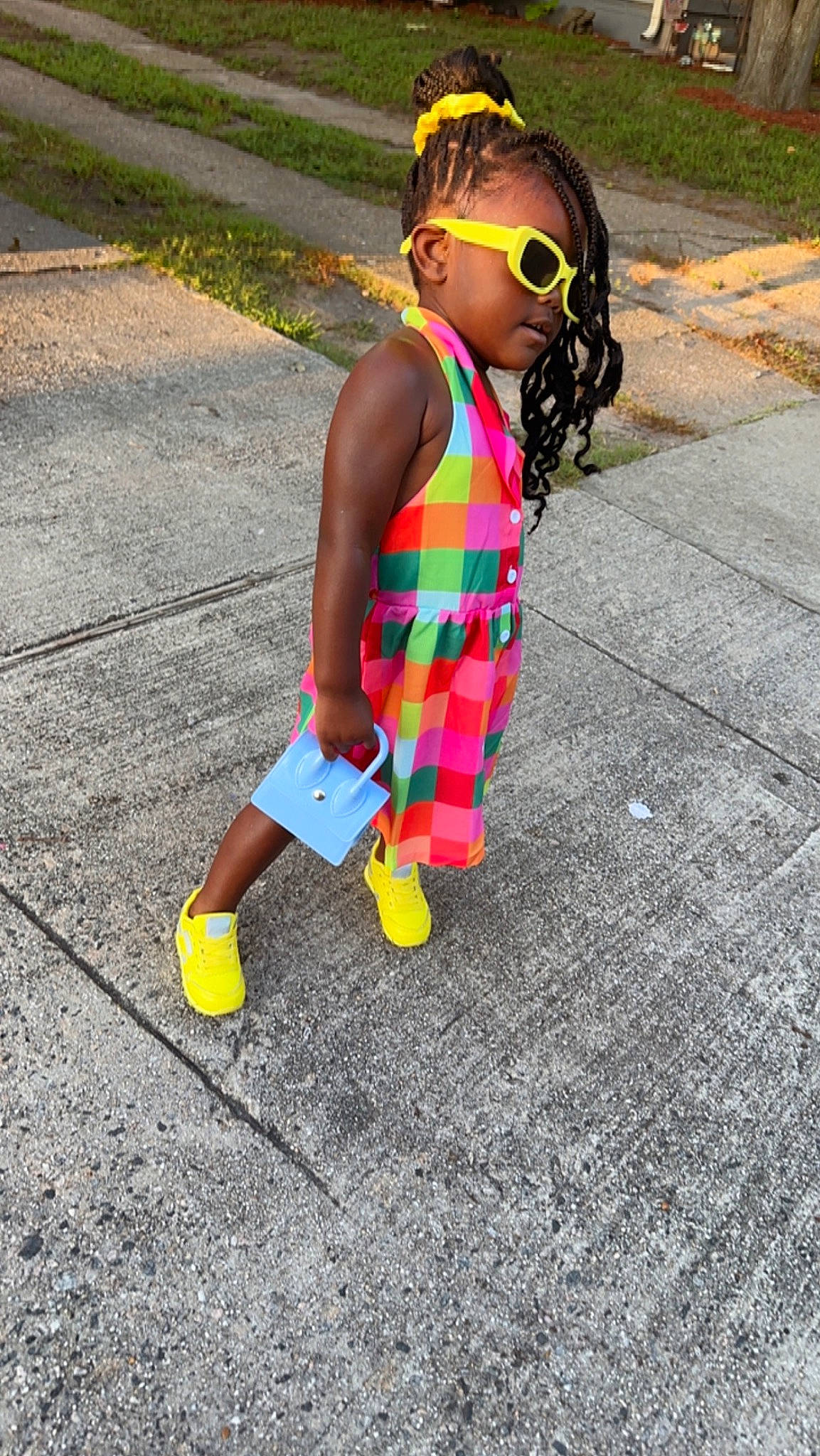 Charm joined the competition — help win amazing prizes! asphalt, baby_toddler_clothing, child, eyewear, fashion_accessory, flooring, fun, grass, happy, leisure, pattern, person, personal_protective_equipment, recreation, road_surface, sidewalk, t_shirt, toddler, toy, visual_arts