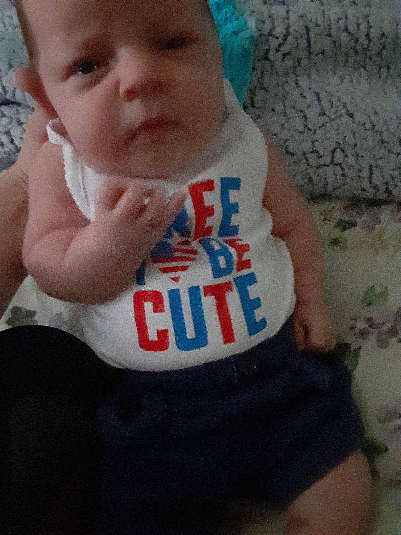 Aiyanna joined the competition — help win amazing prizes! baby, baby_toddler_clothing, blue, cheek, child, cool, eye, lip, person, skin, t_shirt, toddler