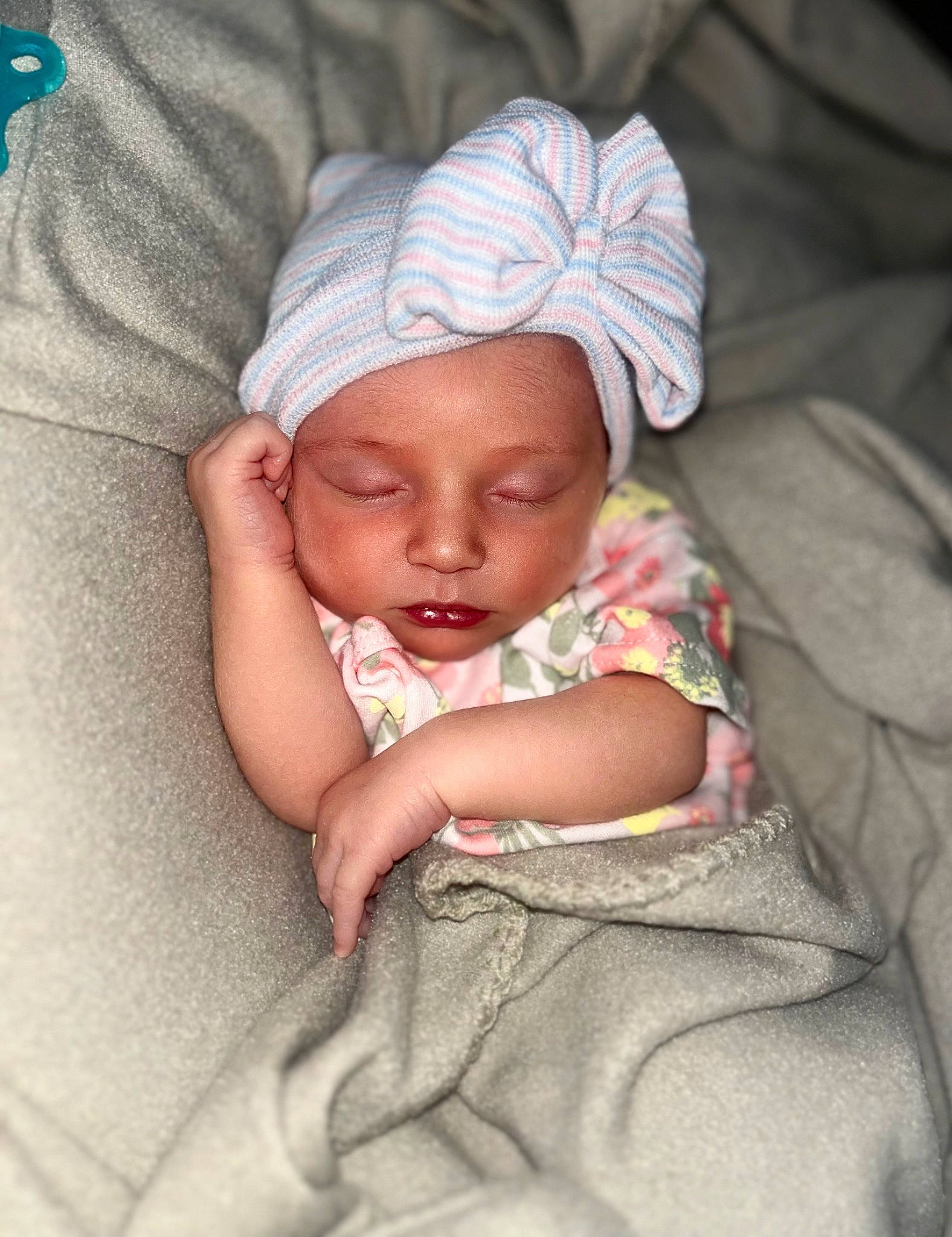 Autumn is registered to the contest to win money with this photo: arm, baby, baby_sleeping, baby_toddler_clothing, cap, cheek, chin, comfort, eye, finger, gesture, hand, happy, headwear, linens, lip, person, skin, sleeve, textile