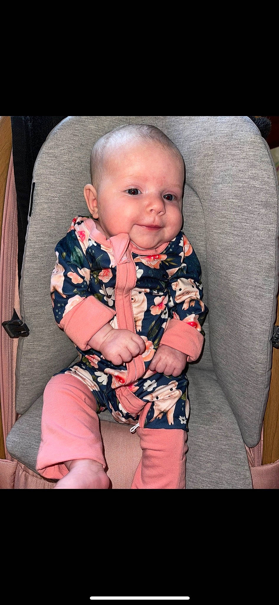 Maela joined the competition — help win amazing prizes! baby, baby_products, baby_toddler_clothing, chair, cheek, child, collar, comfort, finger, flash_photography, happy, iris, pattern, person, sitting, skin, sleeve, smile, thigh, thumb