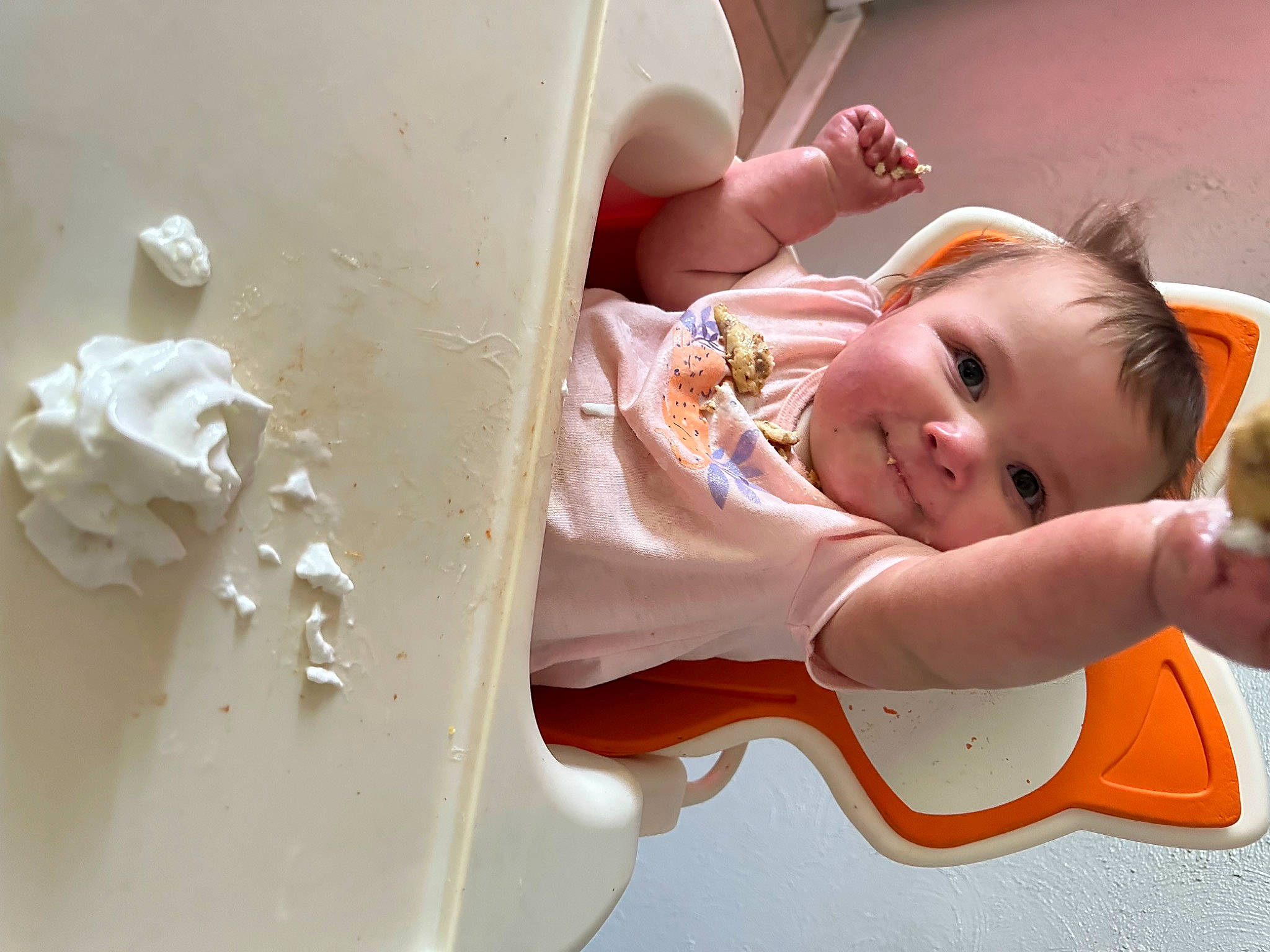 Megan joined the competition — help win amazing prizes! baby, baby_products, baby_safety, baby_toddler_clothing, baby_toys, bathing, child, comfort_food, finger, food, fun, happy, icing, joy, person, plaster, play, room, smile, sugar_cake