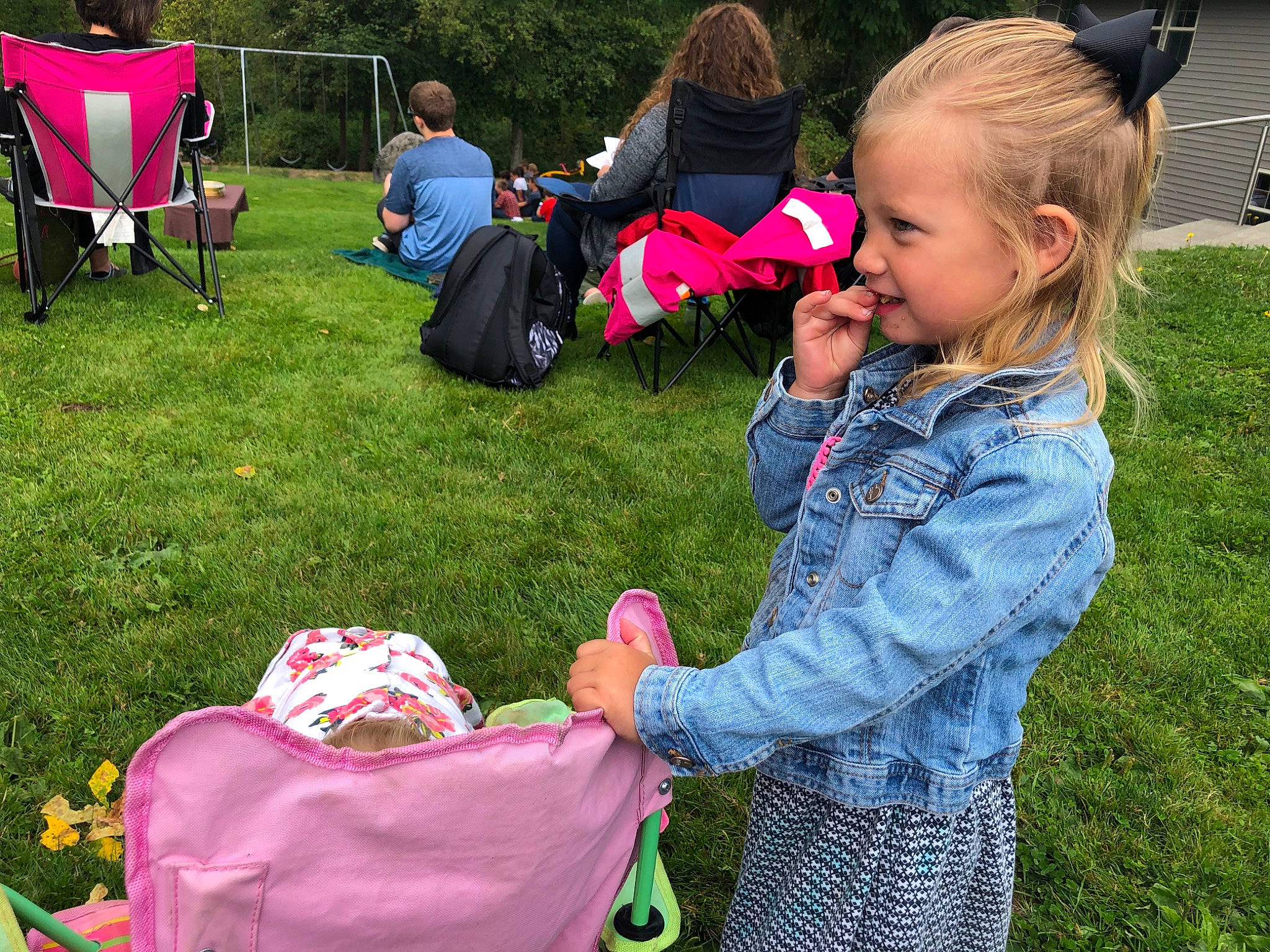 Elise joined the competition — help win amazing prizes! child, event, garden, grass, lawn, leisure, person, pink, plant, play, recreation, spring, summer, toddler, vacation, yard