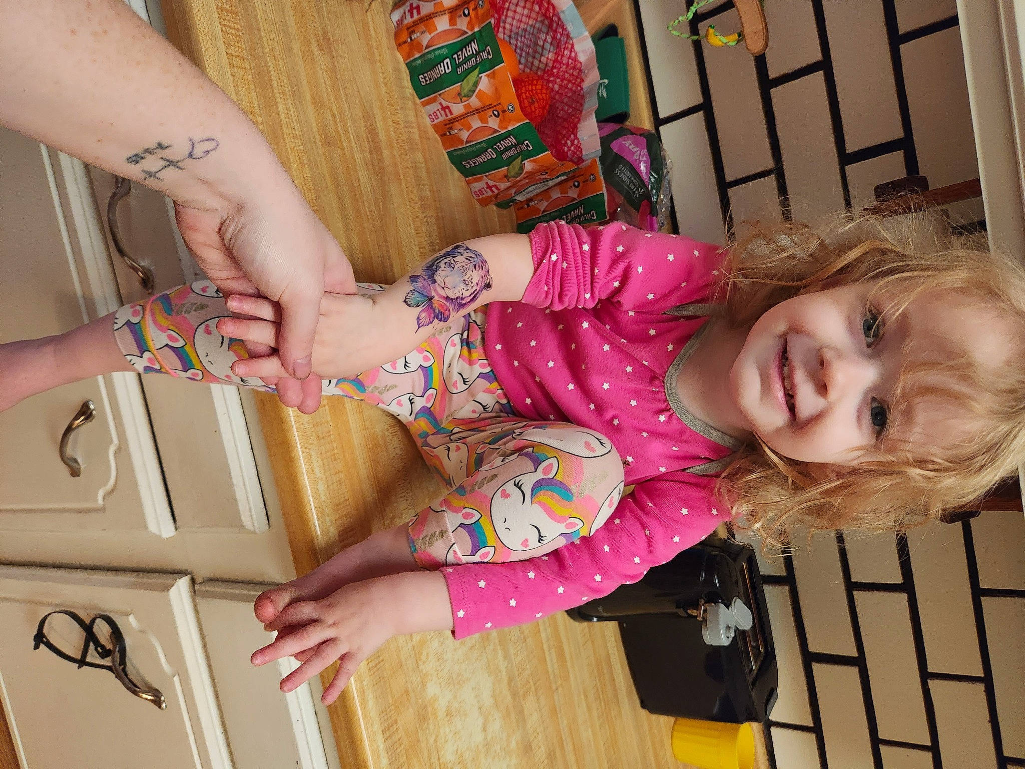 Aliyah joined the competition — help win amazing prizes! baby_toddler_clothing, beauty, child, eye, facial_expression, fun, gesture, happy, human_leg, joy, magenta, nail, pattern, person, pink, sleeve, smile, thigh, thumb, toddler