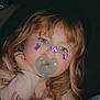 Century is registered to the contest to win money with this photo: child, toddler, pacifier, freckles, butterfly_filter, face, blue_eyes, long_hair, curly_hair, cute, indoor, portrait, sleepwear, hand_on_face, expression, young_child, skin, person, childhood, cozy
