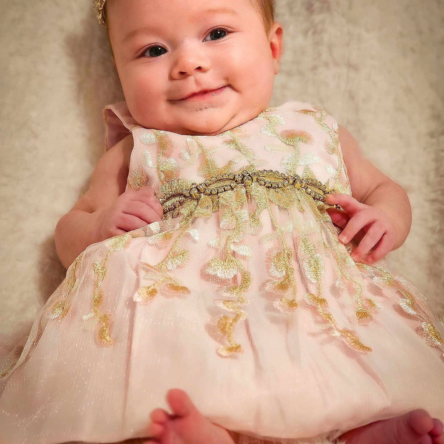 Amberlee joined the competition — help win amazing prizes! accessories, baby, bodypart, clothing, dress, eveningdress, face, fashion, finger, formalwear, hand, hat, head, headband, jewelry, newborn, person, photography, portrait, sitting
