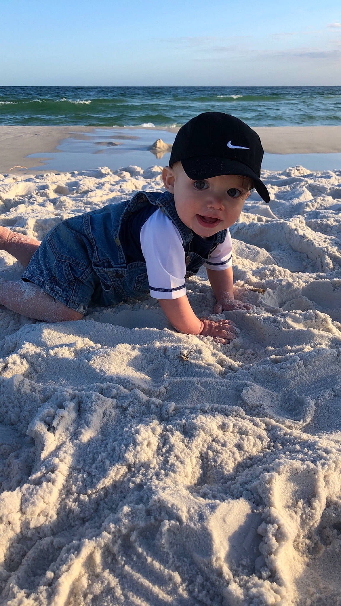 Camdyn is registered to the contest to win money with this photo: beach, child, fun, ocean, person, play, sand, sea, summer, vacation