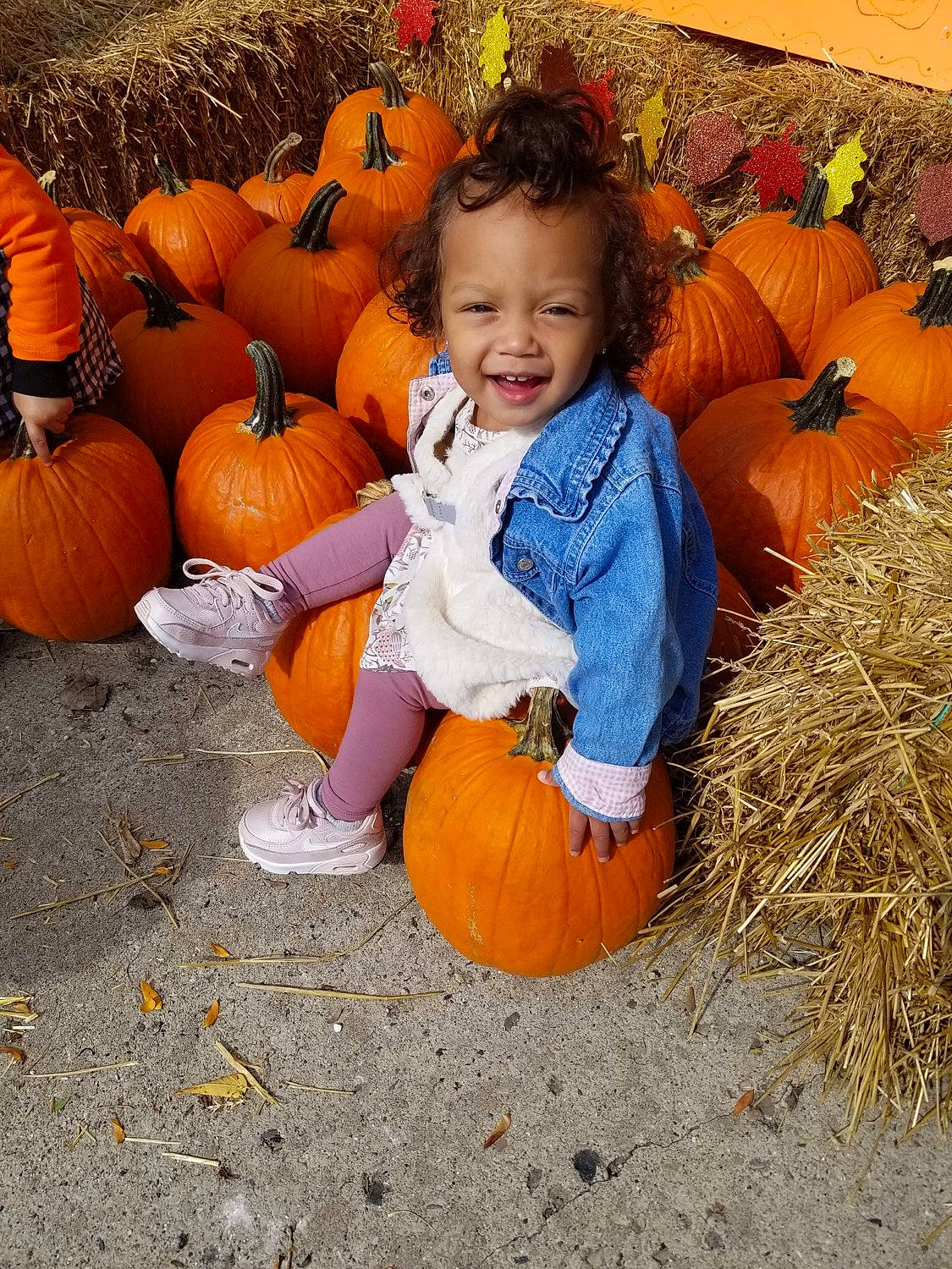 Jordyn joined the competition — help win amazing prizes! _and_melon_family, _gourd, calabaza, cucumber, cucurbita, fruit, gourd, hay, holiday, local_food, natural_foods, orange, people_in_nature, person, produce, pumpkin, squash, straw, toddler, vegan_nutrition