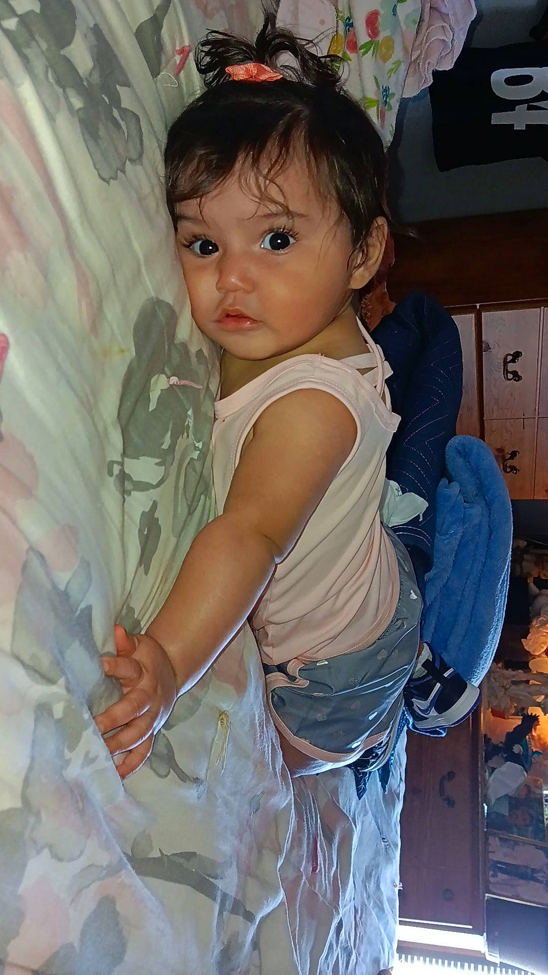 Armani Rose Sanchez joined the competition — help win amazing prizes! baby, baby_toddler_clothing, blond, cheek, chest, child, eye, eyebrow, eyelash, fun, hair, hairstyle, human_body, iris, organ, person, skin, sleeve, thumb, toddler