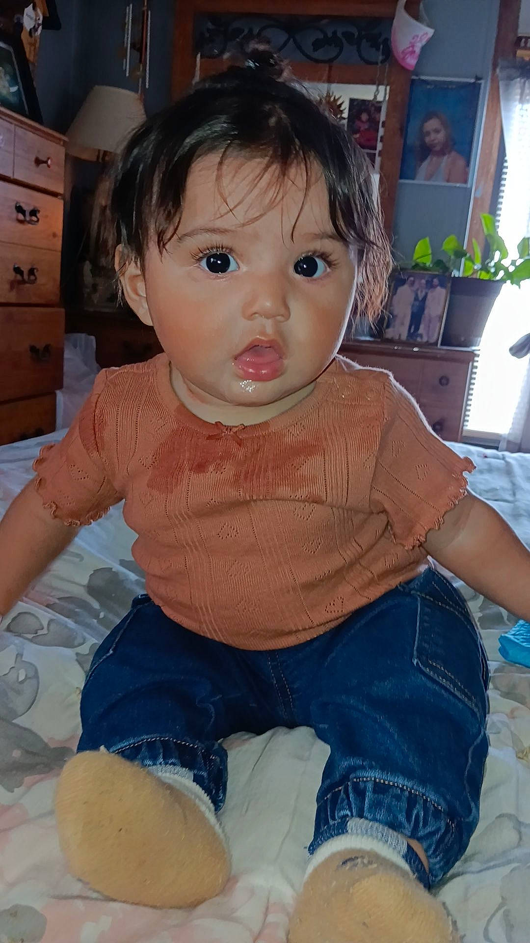 Armani Rose Sanchez joined the competition — help win amazing prizes! baby, baby_toddler_clothing, blurred, cabinetry, cheek, child, curtain, eyelash, finger, fun, happy, lip, nose, organ, person, product, shipping_box, sitting, skin, sleeve