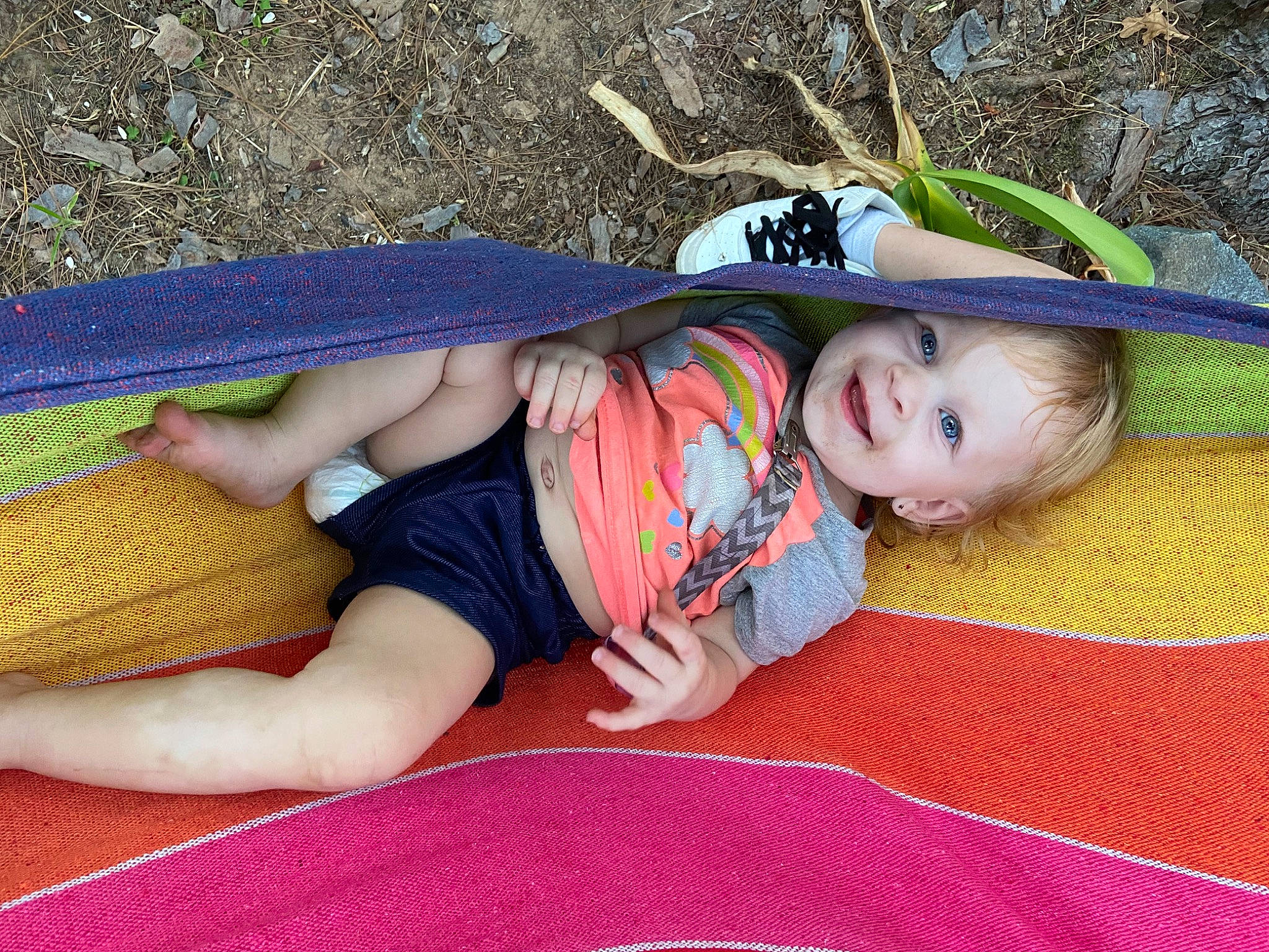 Maddie joined the competition — help win amazing prizes! baby, baby_toddler_clothing, child, comfort, flooring, fun, grass, happy, human_leg, joy, leisure, pattern, people_in_nature, person, plant, play, sitting, smile, thigh, toddler