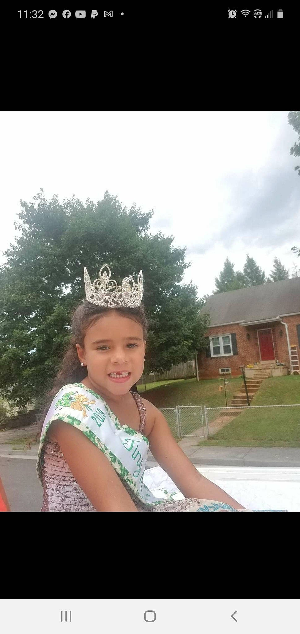 Kierra joined the competition — help win amazing prizes! beauty, costume_accessory, cottage, crown, embellishment, fashion_accessory, hair_accessory, headgear, headpiece, joy, person, photograph, tiara, yard