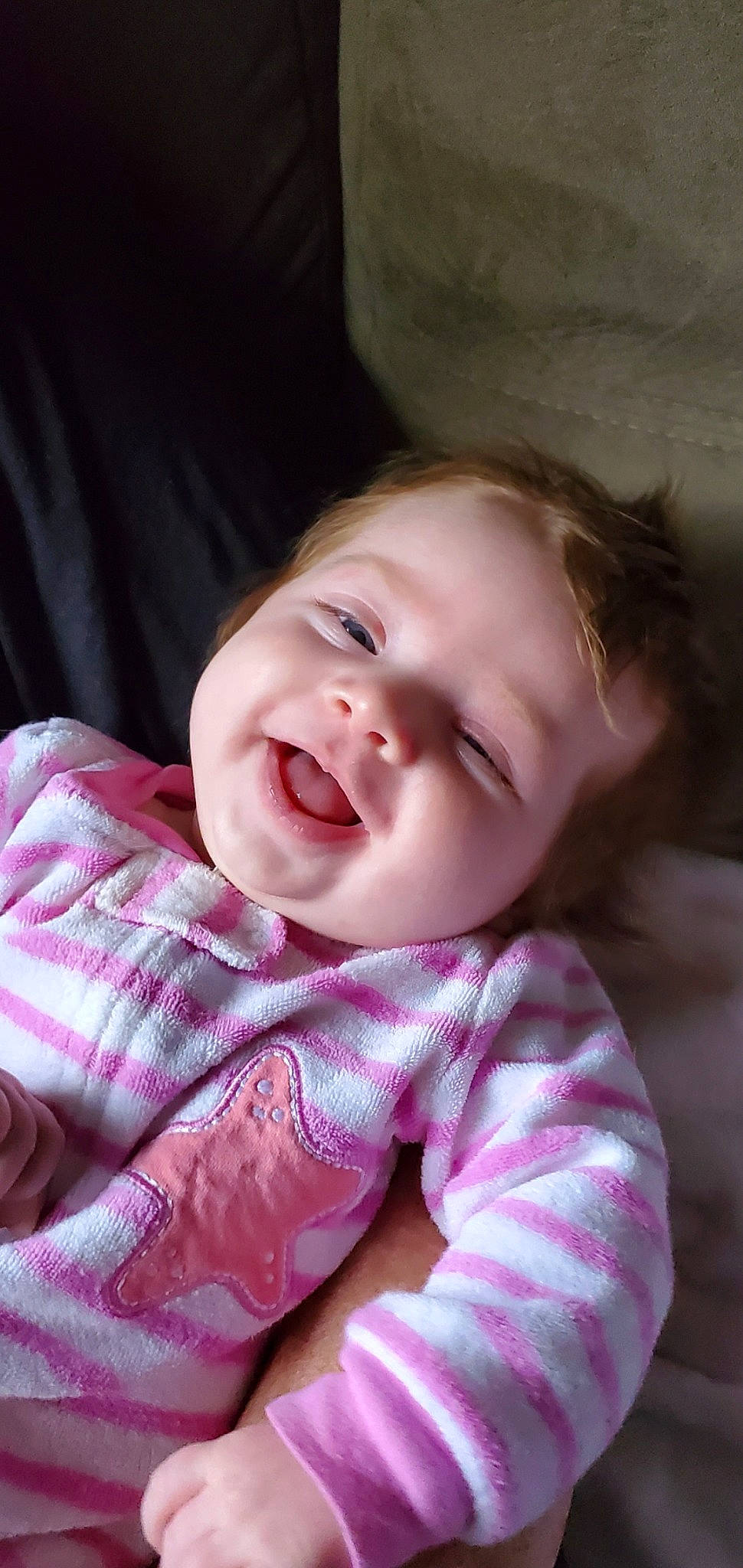 Kamryn is registered to the contest to win money with this photo: baby, baby_toddler_clothing, cheek, chin, comfort, eye, flash_photography, happy, head, human_body, iris, lip, mouth, nose, person, pink, skin, sleeve, smile, toddler