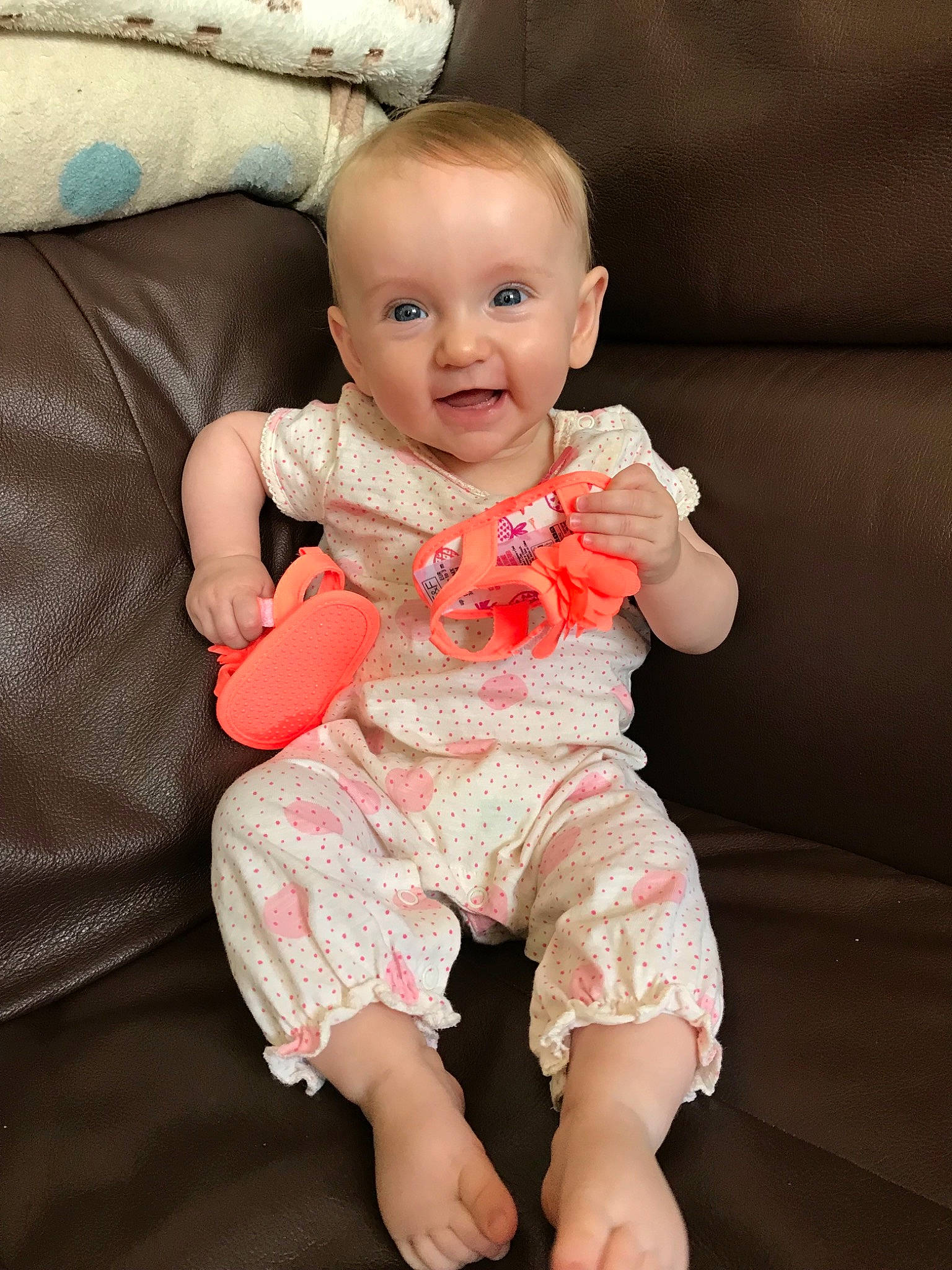 Constance joined the competition — help win amazing prizes! baby, baby_products, baby_toddler_clothing, cheek, child, face, finger, head, leg, person, pink, product, sitting, skin, smile, toddler