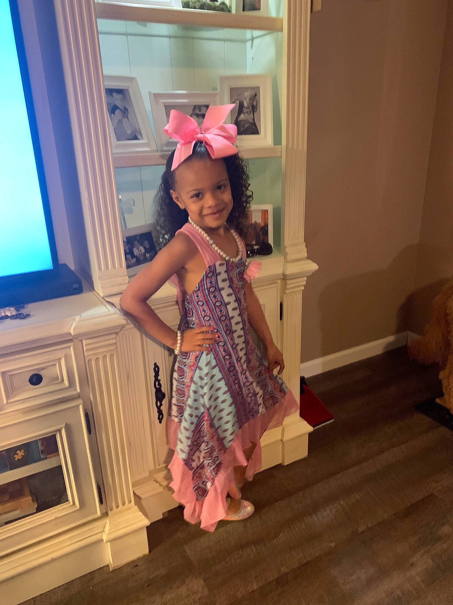 Rylinn joined the competition — help win amazing prizes! child, child_model, costume, design, door, dress, fawn, floor, hardwood, joy, pattern, person, photography, pink, toddler, vacation, window, wood