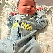 Lucas joined the competition — help win amazing prizes! baby, infant, newborn, blue_clothing, hat, blanket, lying_down, face, hands, sleepwear, cute, child, indoors, portrait, soft_texture, cozy, small_hands, young, baby_garment, resting