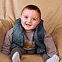 baby, child, smile, face, eyes, sitting, clothing, vest, socks, blanket, happy, cute, portrait, indoor, soft, cozy, young, infant, warm, comfort