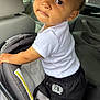 toddler, child, car_seat, white_shirt, black_pants, gap_brand, inside_car, curious, standing, young_child, portrait, casual_clothing, baby, car_interior, seat, exploration, young_kid, cute, childhood, person