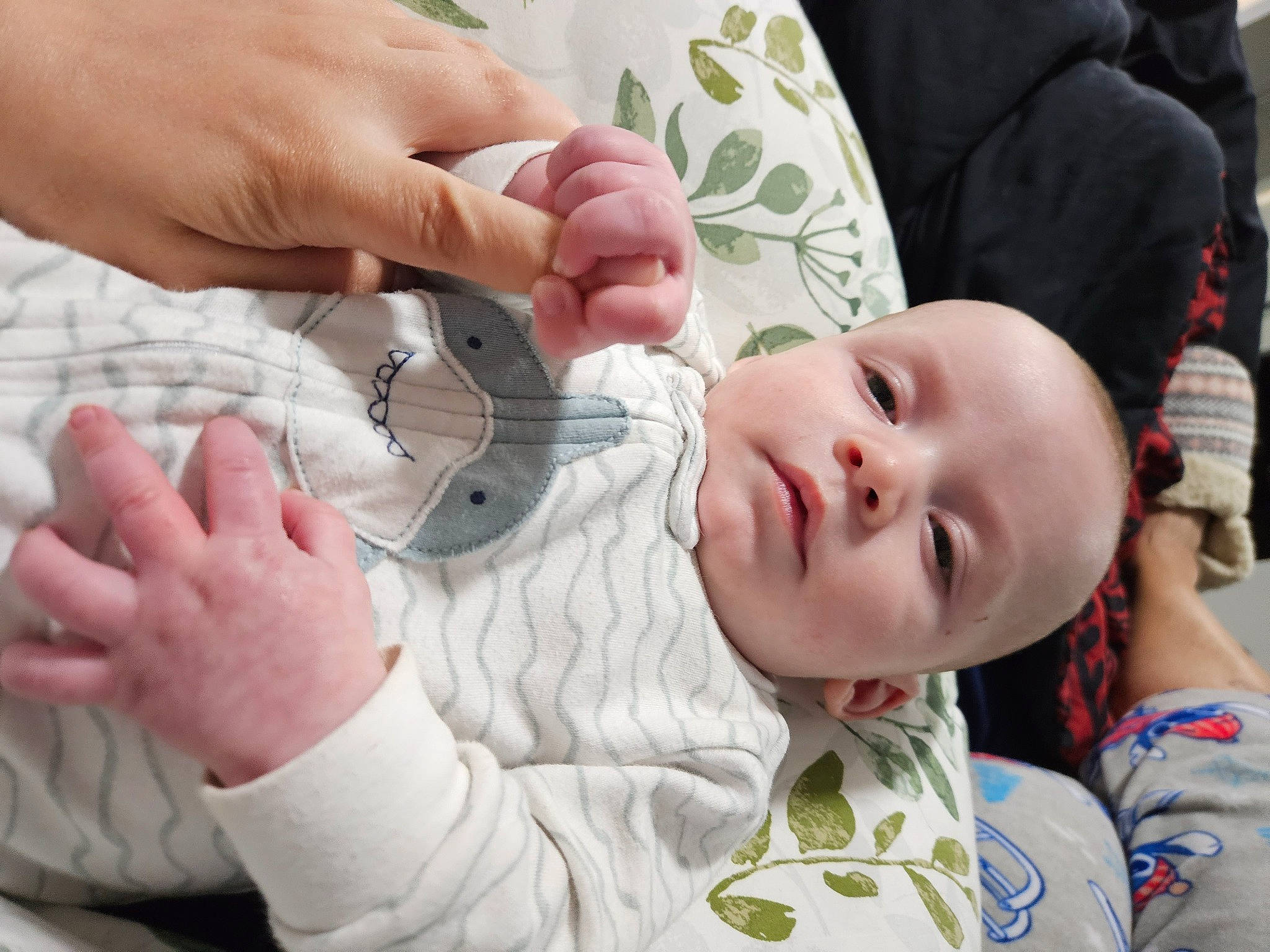 Atticus is registered to the contest to win money with this photo: baby, baby_toddler_clothing, cheek, child, comfort, ear, eyelash, finger, gesture, hand, mammal, mouth, nail, nose, person, product, skin, thumb, toddler, vertebrate