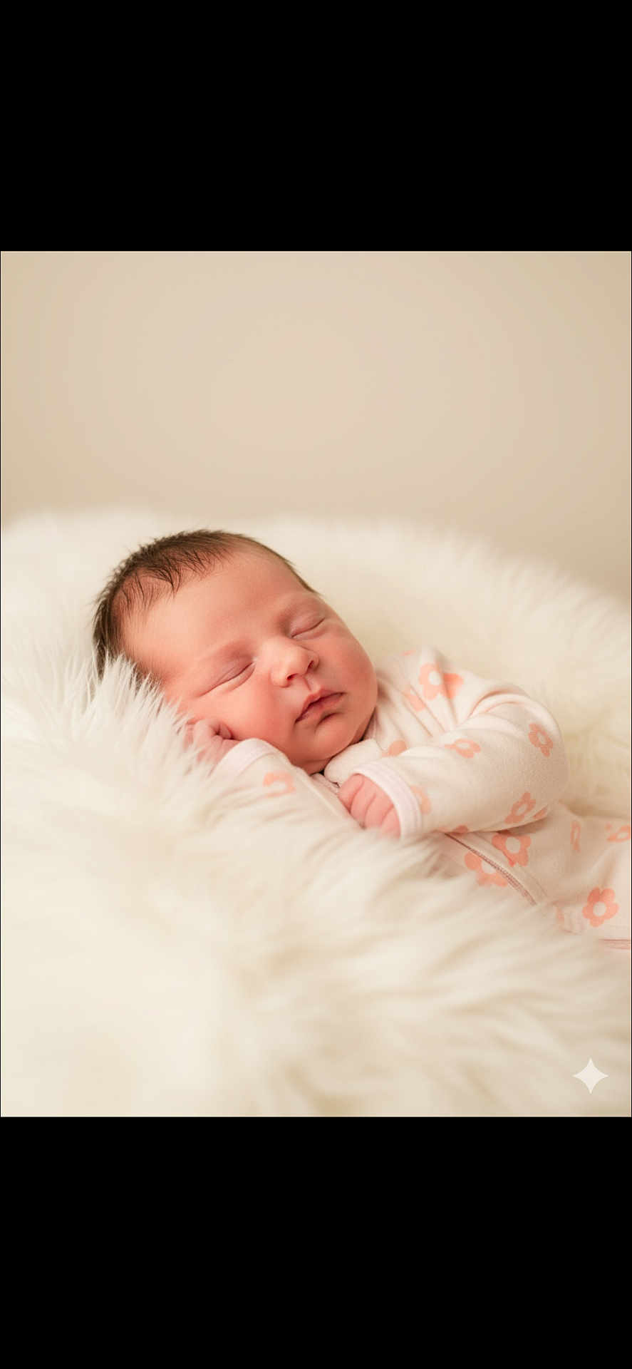 Haisley is registered to the contest to win money with this photo: baby, newborn, sleeping, infant, blanket, soft, floral_pattern, white, cute, peaceful, resting, face, head, clothing, portrait, cozy, child, closeup, indoors, warm