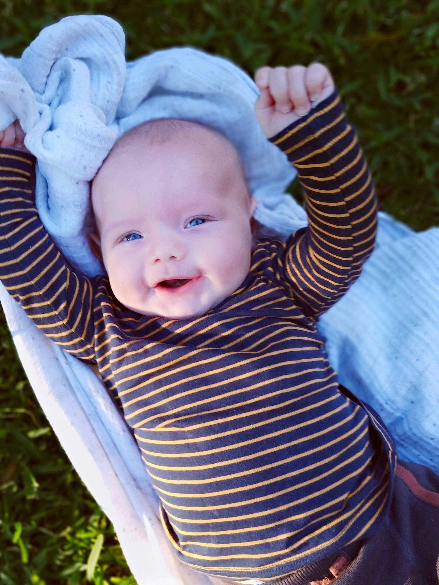 Heath is registered to the contest to win money with this photo: baby, baby_products, cheek, child, eye, grass, head, headgear, person, photograph, photography, product, skin, smile, toddler, tree