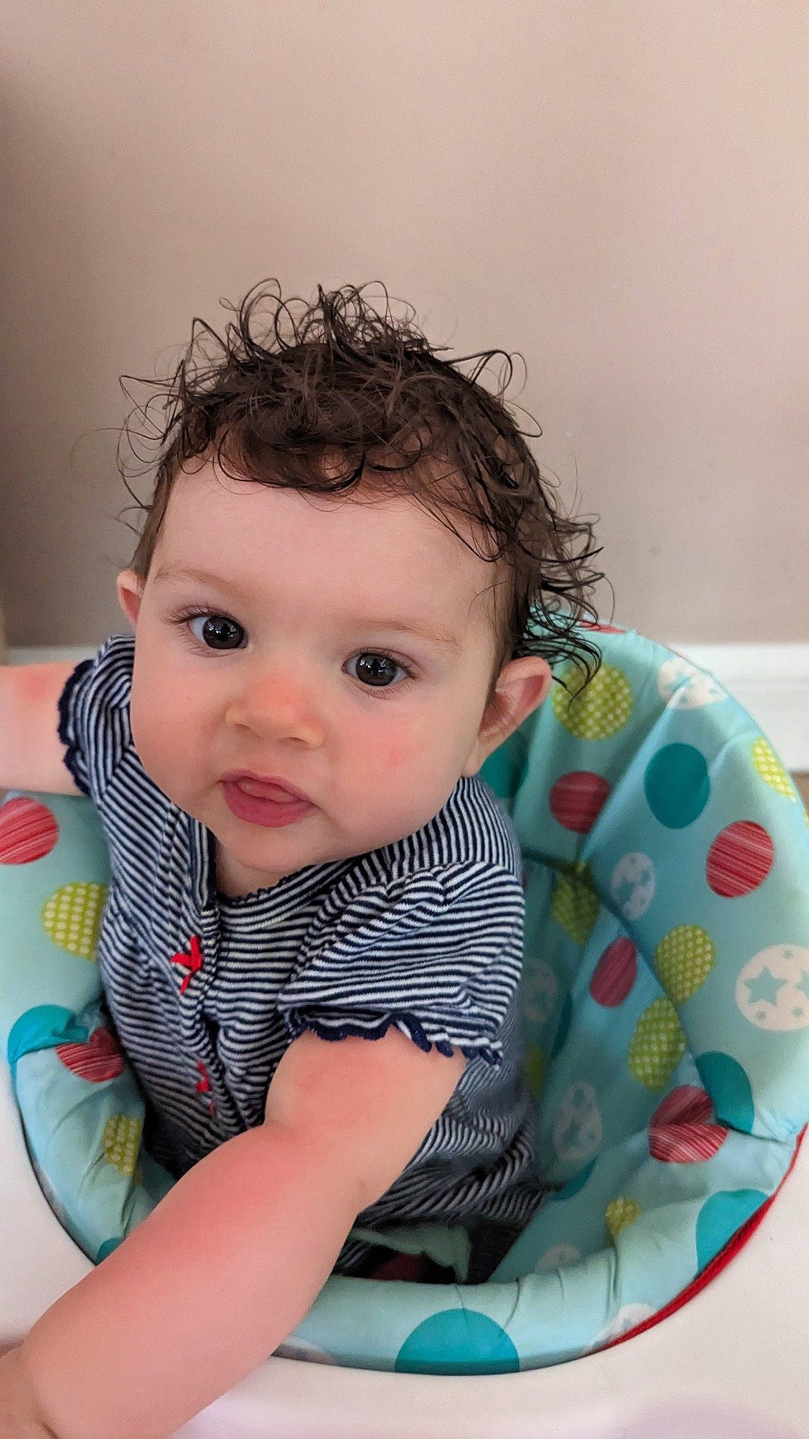 Annie joined the competition — help win amazing prizes! arm, baby, baby_products, baby_toddler_clothing, cheek, child, comfort, elbow, eyelash, happy, iris, linens, lip, neck, nose, pattern, person, sitting, skin, sleeve