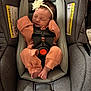Octavia is registered to the contest to win money with this photo: baby, car_seat, child, clothing, comfort, cozy, cute, flower, headband, indoors, infant, newborn, peaceful, portrait, relaxation, rest, safety_harness, sleeping, soft_fabric, tiny_feet