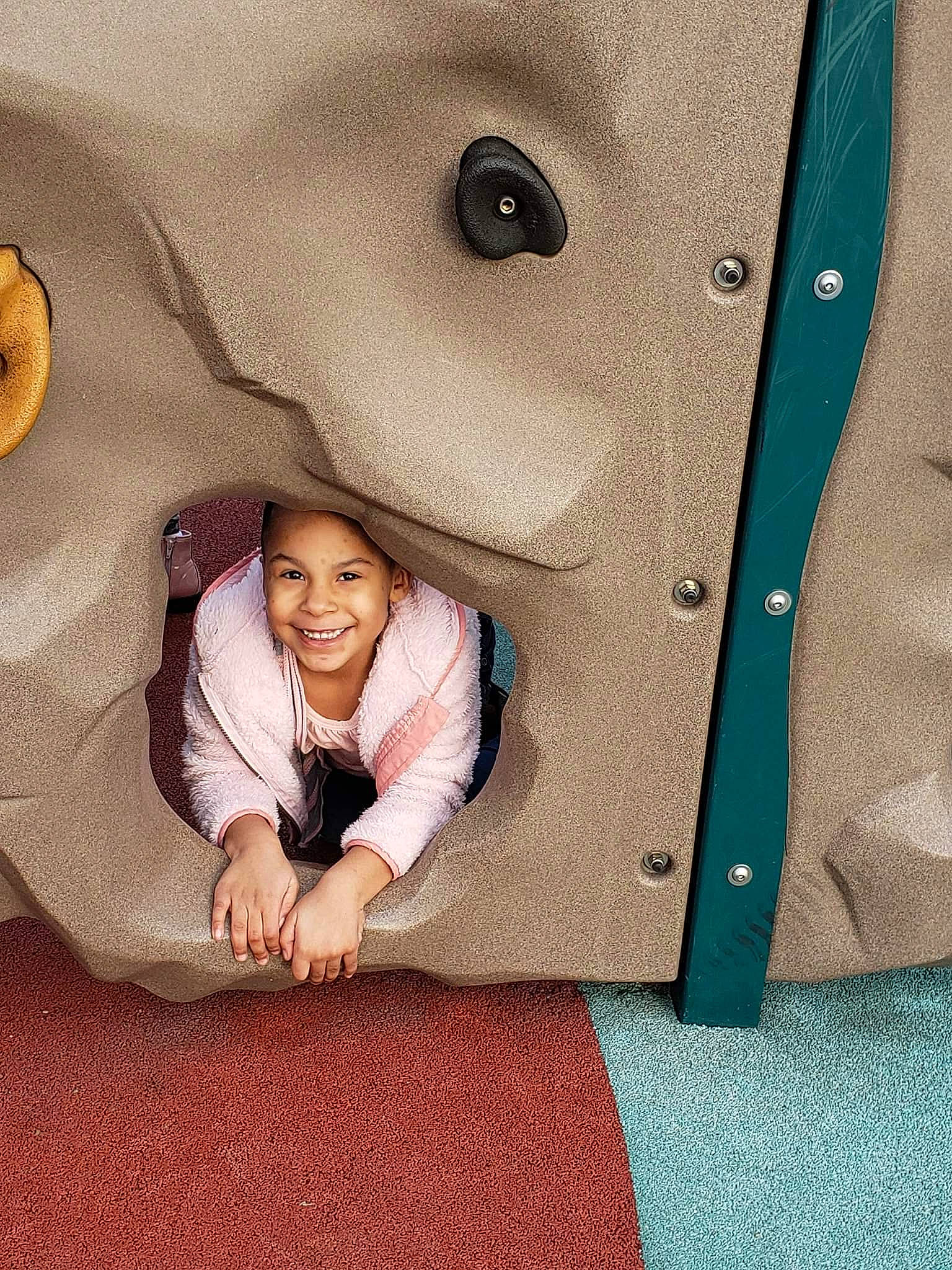 Noella joined the competition — help win amazing prizes! baby, child, fun, happy, headwear, joy, leisure, outdoor_play_equipment, person, photography, play, recreation, rock, skin, smile, toddler