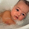 Eliana is registered to the contest to win money with this photo: baby, child, bath, bubbles, foam, water, skin, face, head, eyes, wet, relaxation, tub, infant, cute, portrait, closeup, young, clean, soaking