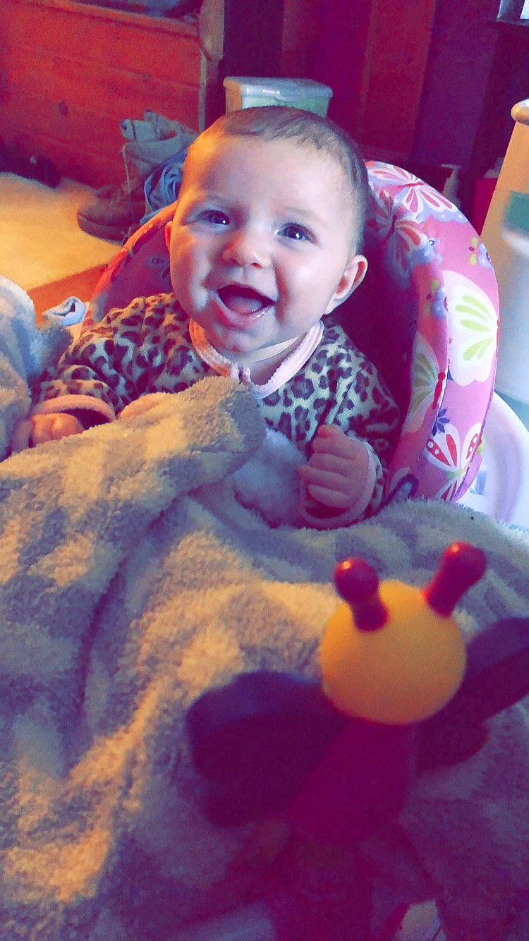 Hadley is registered to the contest to win money with this photo: baby, cheek, child, face, fun, head, person, play, skin, smile, toddler