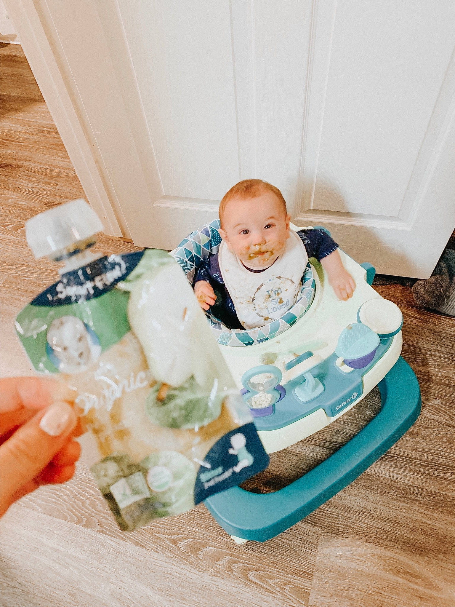 Ty is registered to the contest to win money with this photo: baby, birth, child, person, sitting, toddler