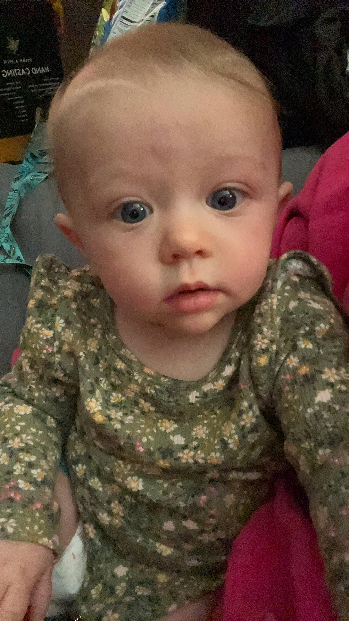 Chevelle joined the competition — help win amazing prizes! arm, baby, baby_toddler_clothing, camouflage, cheek, child, chin, ear, eyelash, forehead, gesture, iris, mammal, military_camouflage, mouth, nose, person, skin, sleeve, toddler