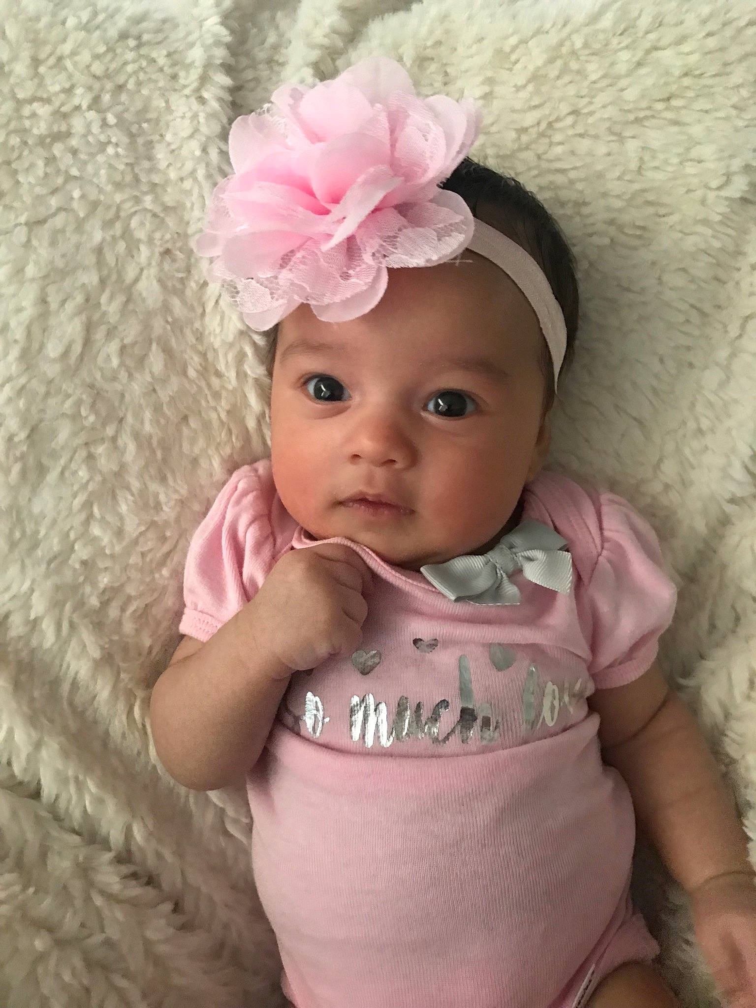 Miliani is registered to the contest to win money with this photo: baby, baby_products, baby_toddler_clothing, cheek, child, fashion_accessory, hair_accessory, headband, headgear, headpiece, person, pink, product, toddler