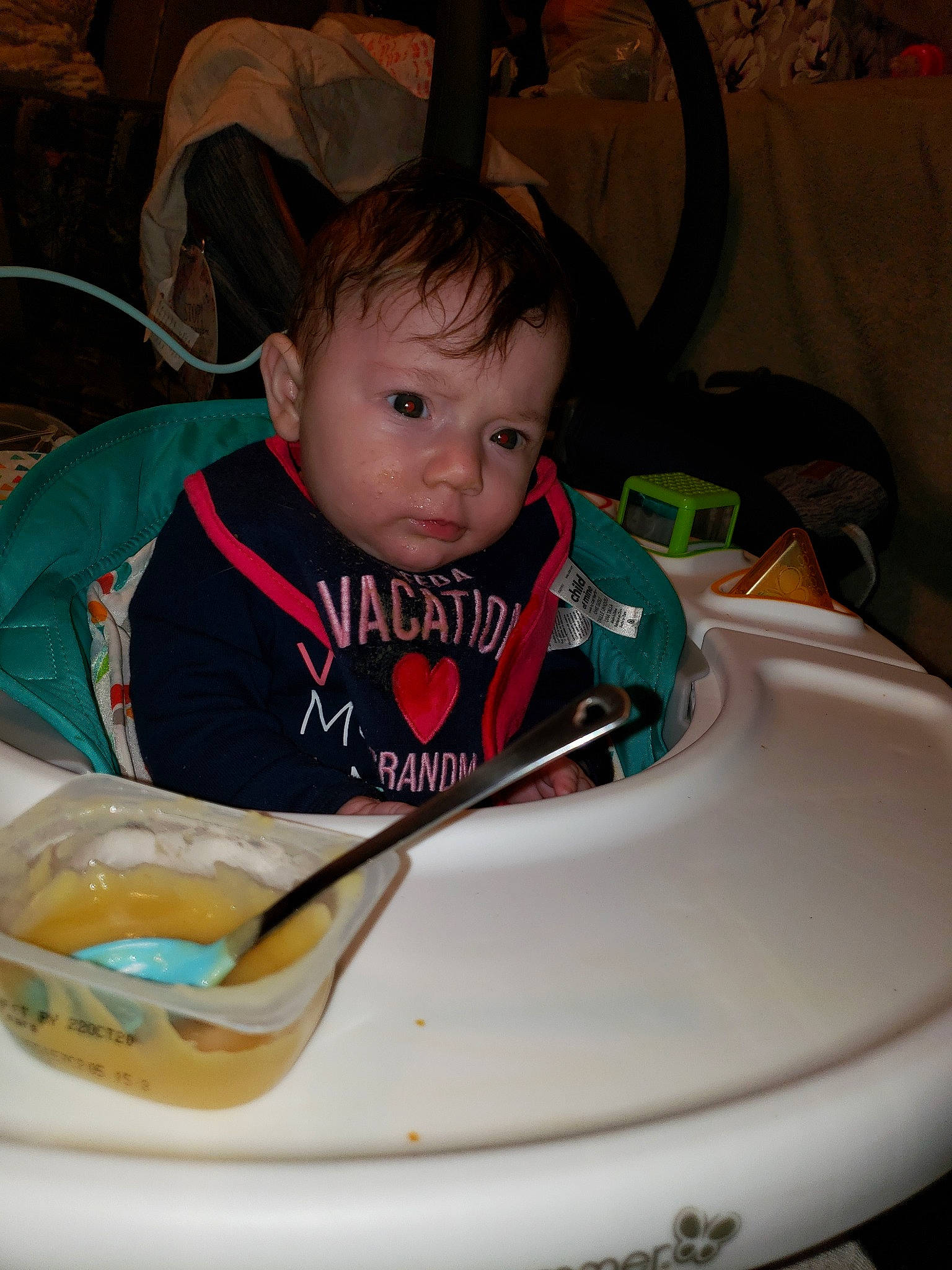 Caroline is registered to the contest to win money with this photo: child, comfort_food, dishware, eating, food, person, plate, tableware, toddler