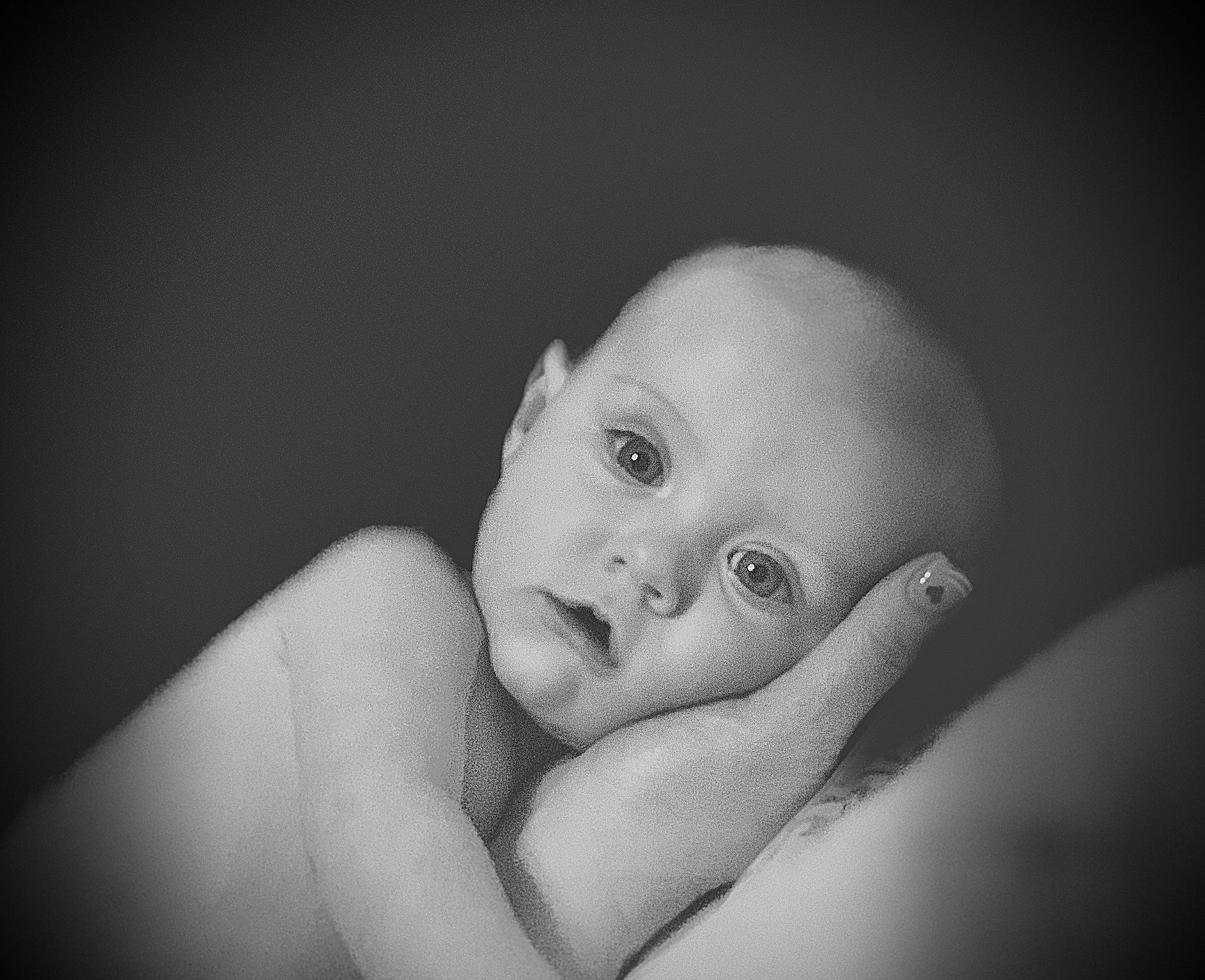 Kate is registered to the contest to win money with this photo: arm, baby, black, black_and_white, cheek, child, close_up, eye, face, head, lip, monochrome, monochrome_photography, nose, person, photograph, photography, portrait, portrait_photography, skin