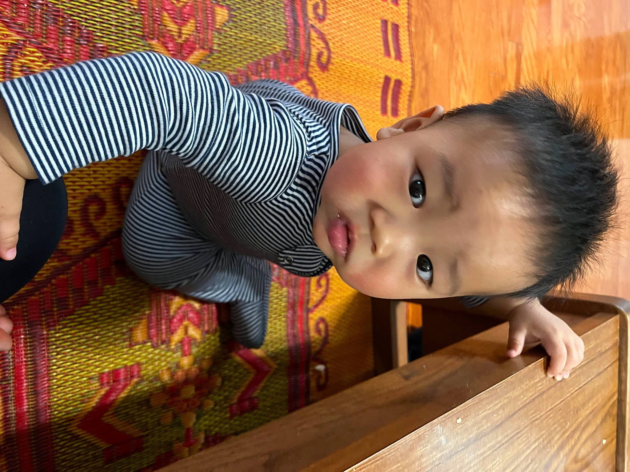 Lucas joined the competition — help win amazing prizes! baby, baby_toddler_clothing, cheek, child, flooring, fun, happy, hardwood, leisure, linens, nose, pattern, person, plank, room, sitting, smile, toddler, varnish, wood