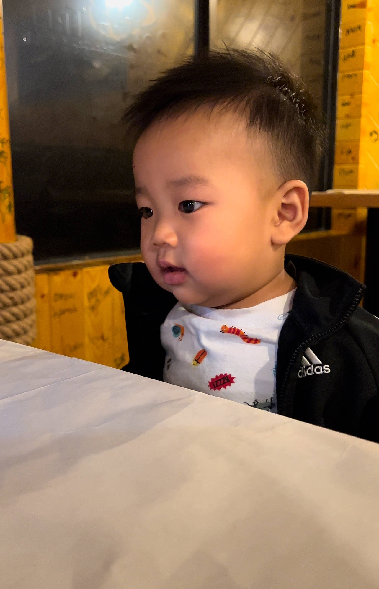Lucas joined the competition — help win amazing prizes! baby, buzz_cut, cheek, child, chin, collar, eyebrow, flooring, forehead, formal_wear, fun, happy, iris, nose, person, room, sitting, sleeve, toddler