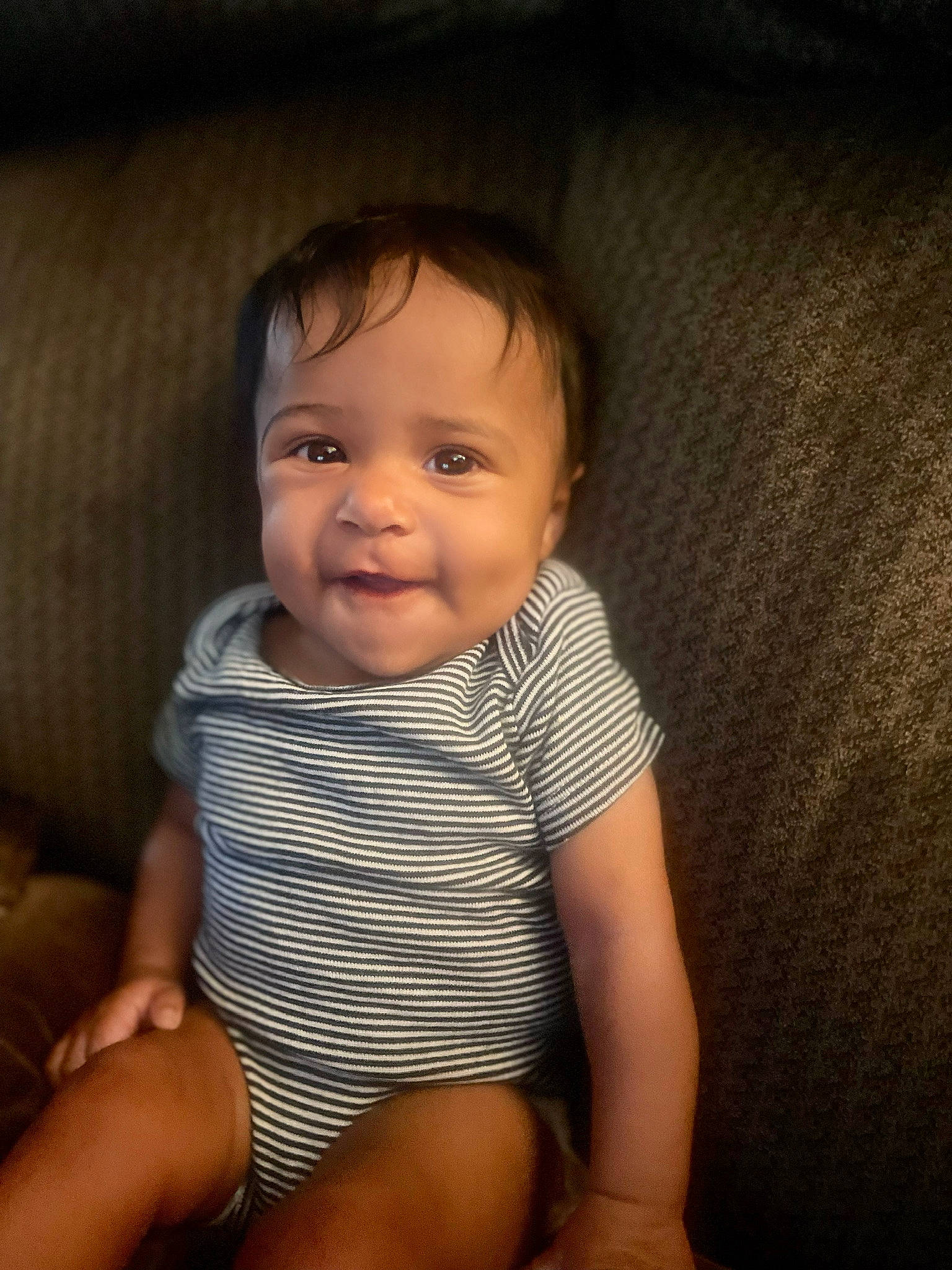 Aria joined the competition — help win amazing prizes! baby, baby_toddler_clothing, cheek, comfort, elbow, face, finger, flash_photography, hair, head, iris, joy, leg, lip, nose, person, skin, sleeve, smile, thumb