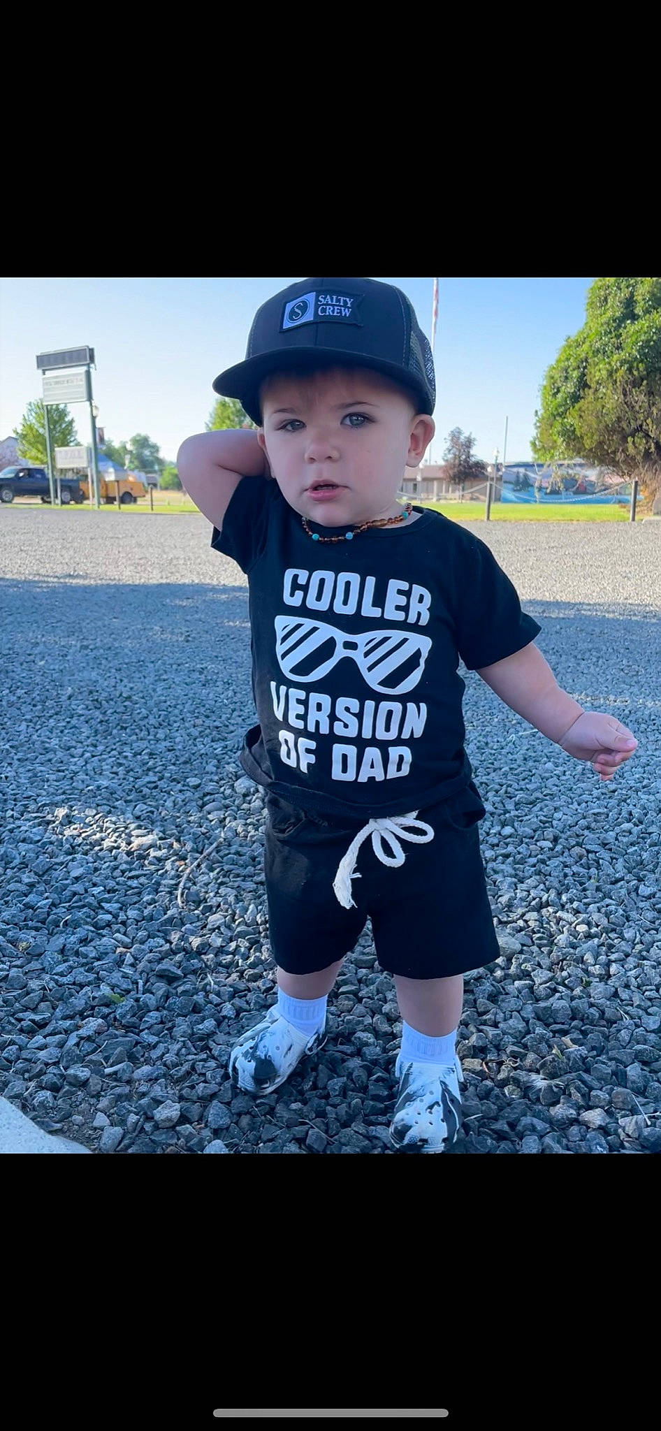 Knoxx joined the competition — help win amazing prizes! asphalt, baby_toddler_clothing, baseball_cap, cap, cool, electric_blue, flash_photography, grass, happy, hat, headwear, mammal, person, personal_protective_equipment, recreation, shorts, sky, sleeve, style, t_shirt