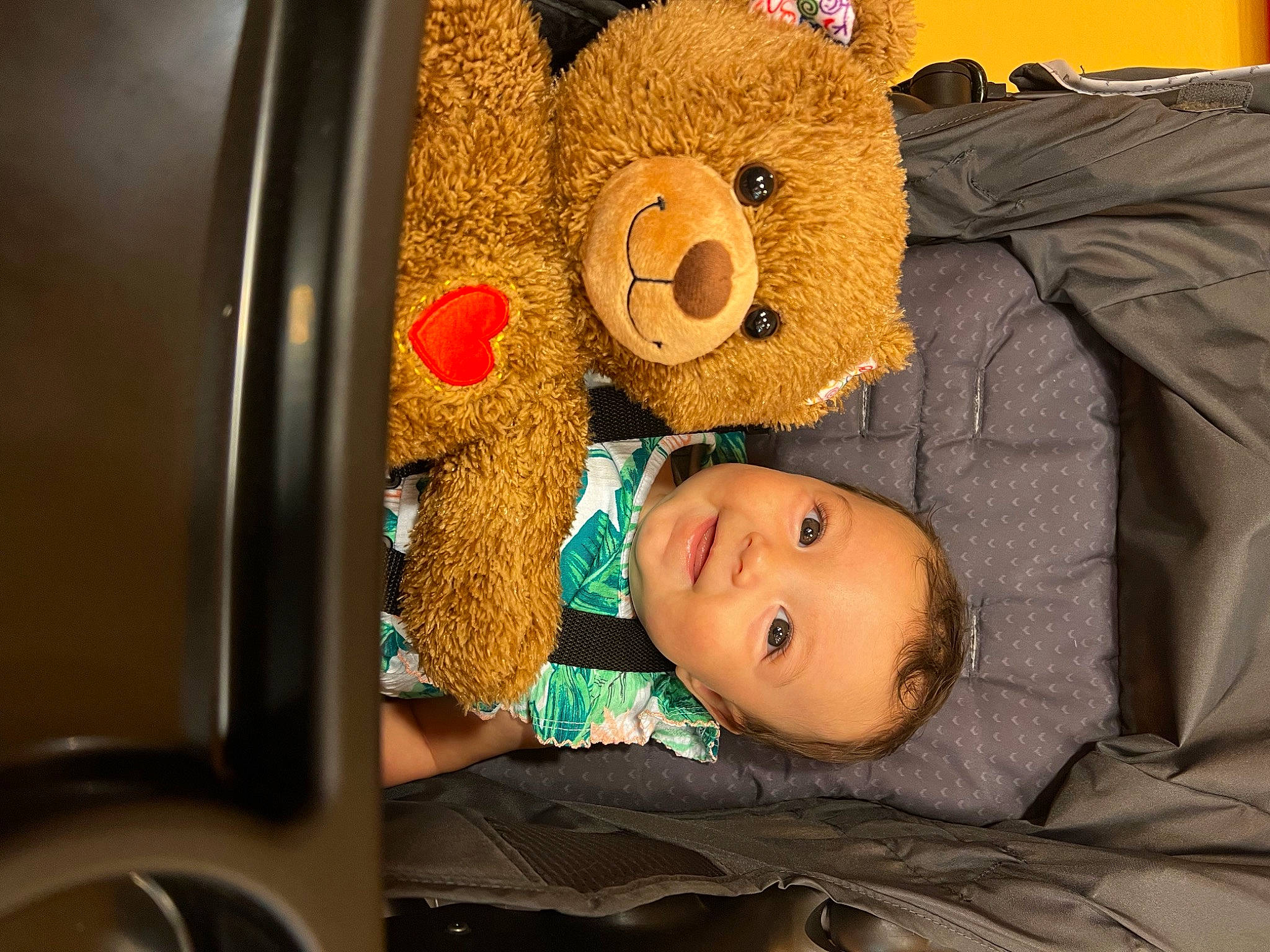 Octavia is registered to the contest to win money with this photo: baby, baby_products, baby_sleeping, baby_toddler_clothing, baby_toys, bed, car_seat, child, comfort, infant_bed, linens, person, plush, room, stuffed_toy, teddy_bear, textile, toddler, toy, vehicle_door