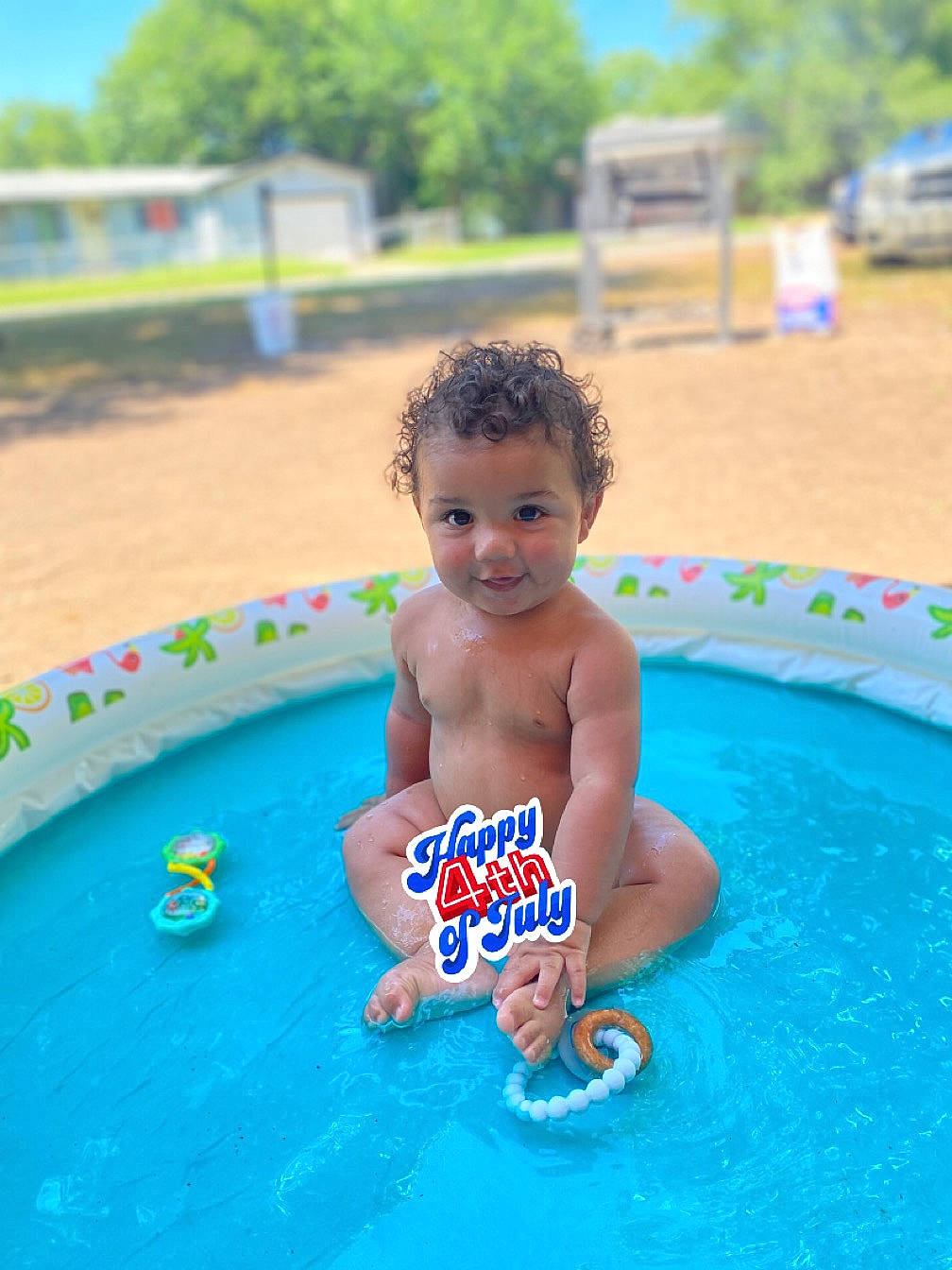 Kyson joined the competition — help win amazing prizes! baby, baby_playing_with_toys, bathing, child, fun, games, happy, inflatable, joy, leisure, leisure_centre, nonbuilding_structure, outdoor_recreation, person, recreation, sky, summer, swimming_pool, toddler, tree