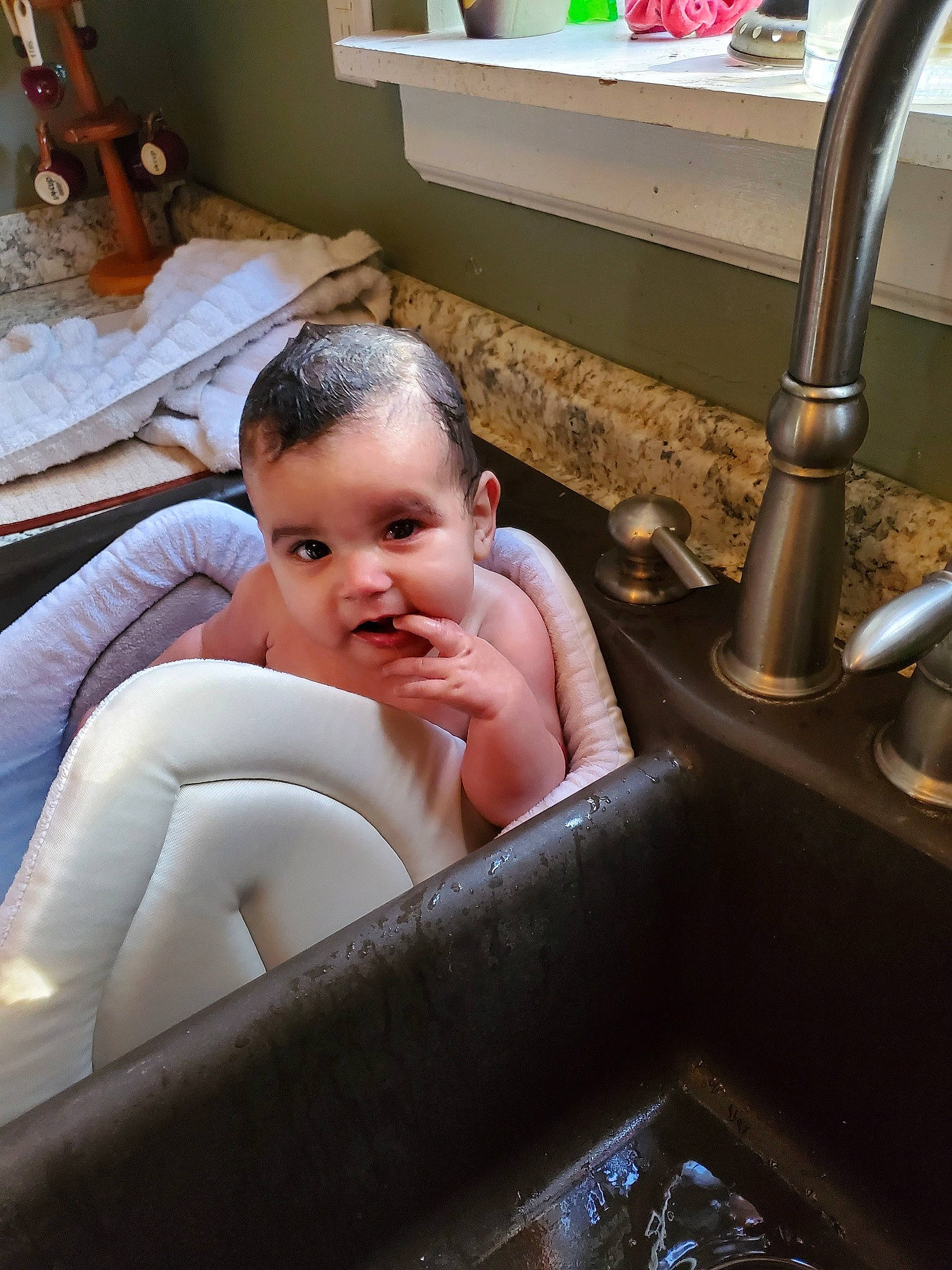 Brinleigh joined the competition — help win amazing prizes! baby, bathing, birth, child, finger, hand, person, product, skin, toddler