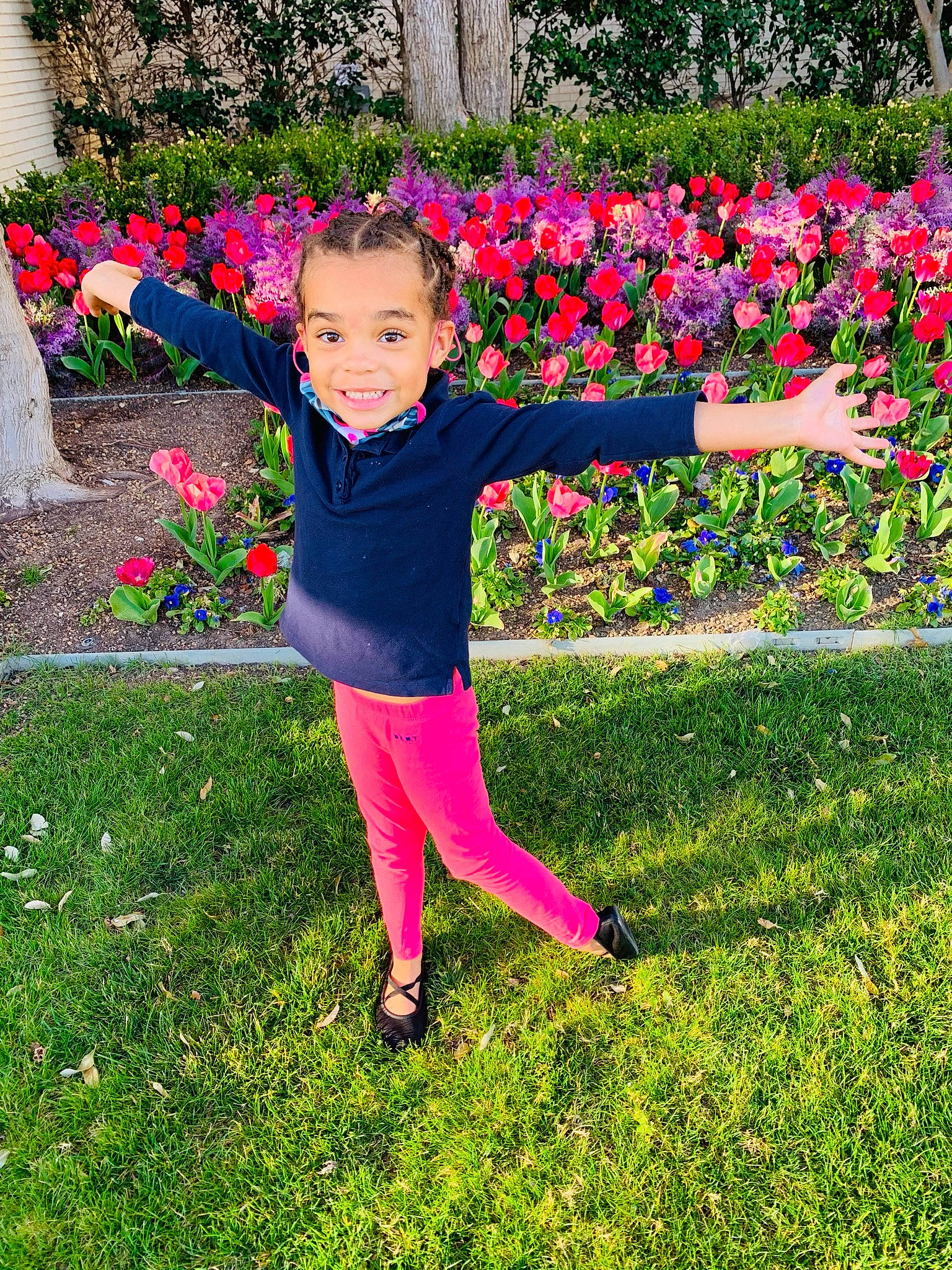 Brooklyn joined the competition — help win amazing prizes! flower, fun, grass, grass_family, grassland, groundcover, happy, joy, lawn, leisure, magenta, meadow, natural_landscape, people_in_nature, person, petal, pink, plant, recreation, shrub
