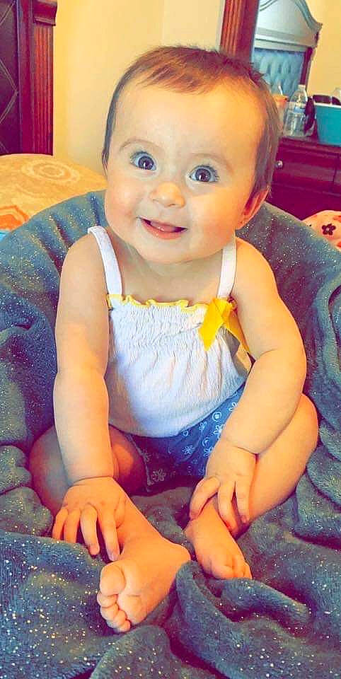 Amamda joined the competition — help win amazing prizes! baby, baby_toddler_clothing, cheek, child, eye, face, finger, hand, head, iris, joy, leg, lip, nose, person, play, sitting, skin, smile, thumb