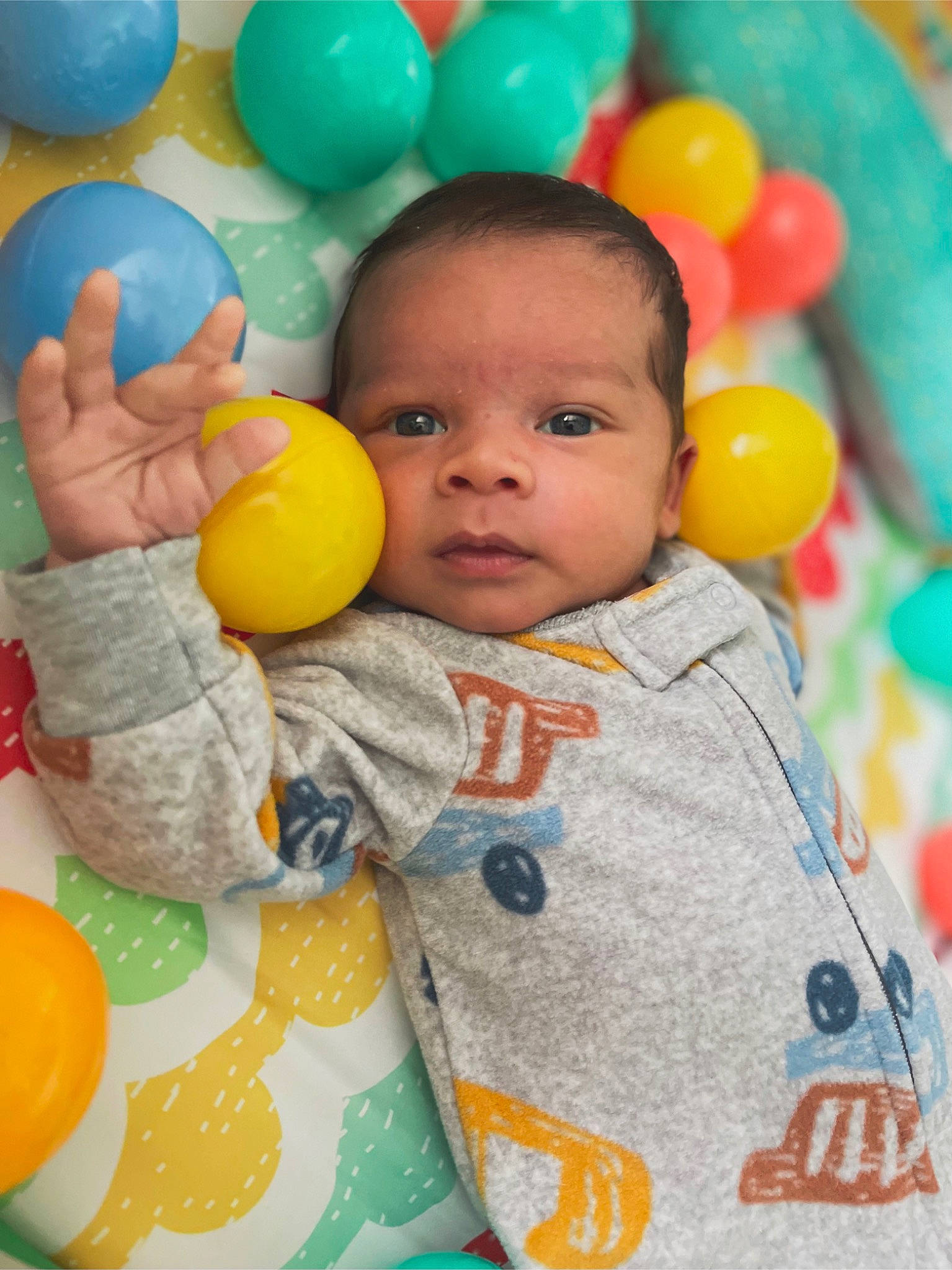 Casey joined the competition — help win amazing prizes! baby, baby_toddler_clothing, balloon, cheek, child, eye, facial_expression, fun, happy, head, nose, orange, organ, people, person, skin, sleeve, smile, textile, toddler