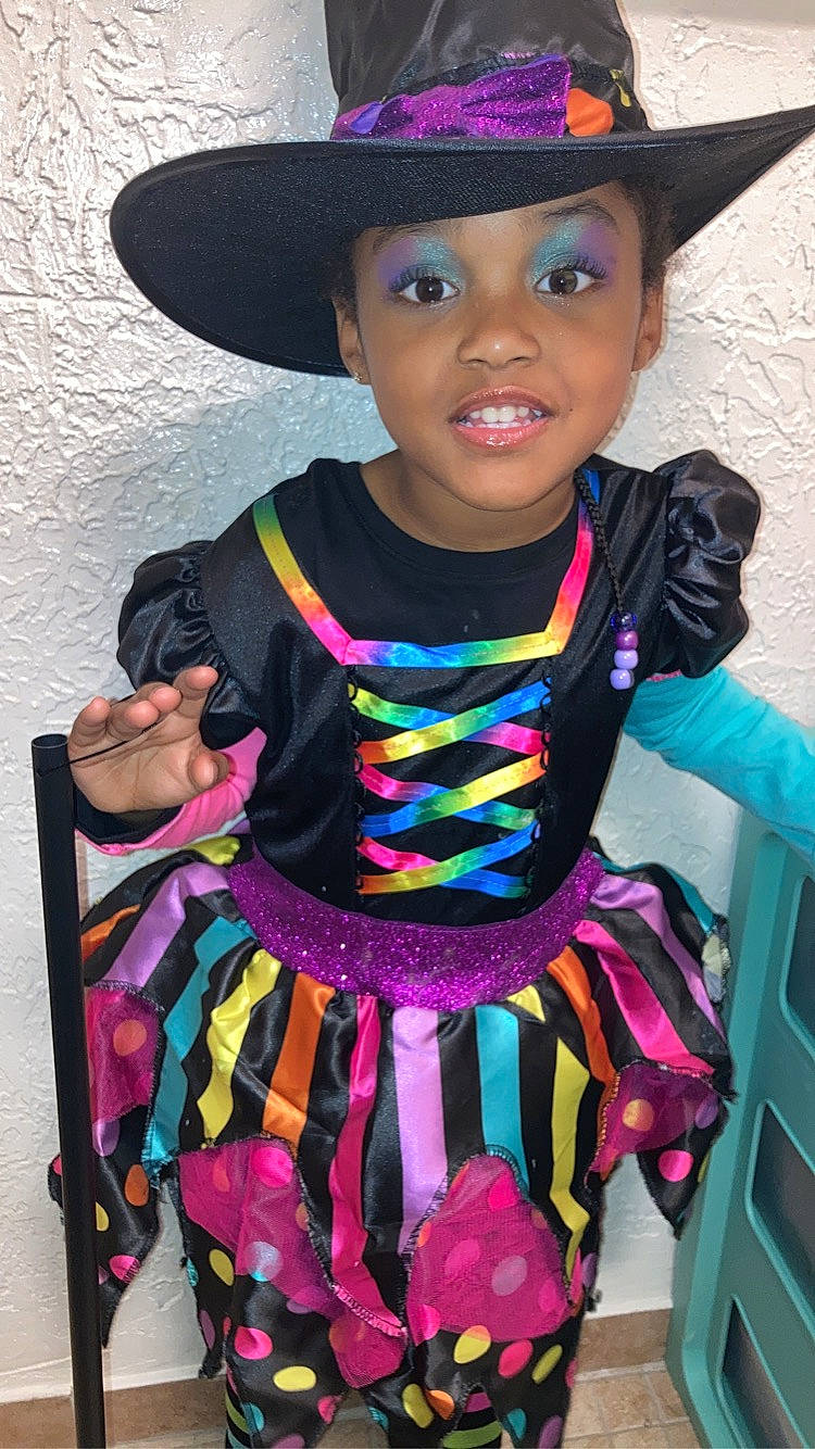 Layla joined the competition — help win amazing prizes! baby_toddler_clothing, blue, child, costume_hat, day_dress, electric_blue, fashion, fashion_design, happy, hat, magenta, pattern, person, pink, purple, sleeve, smile, sun_hat, toddler, violet