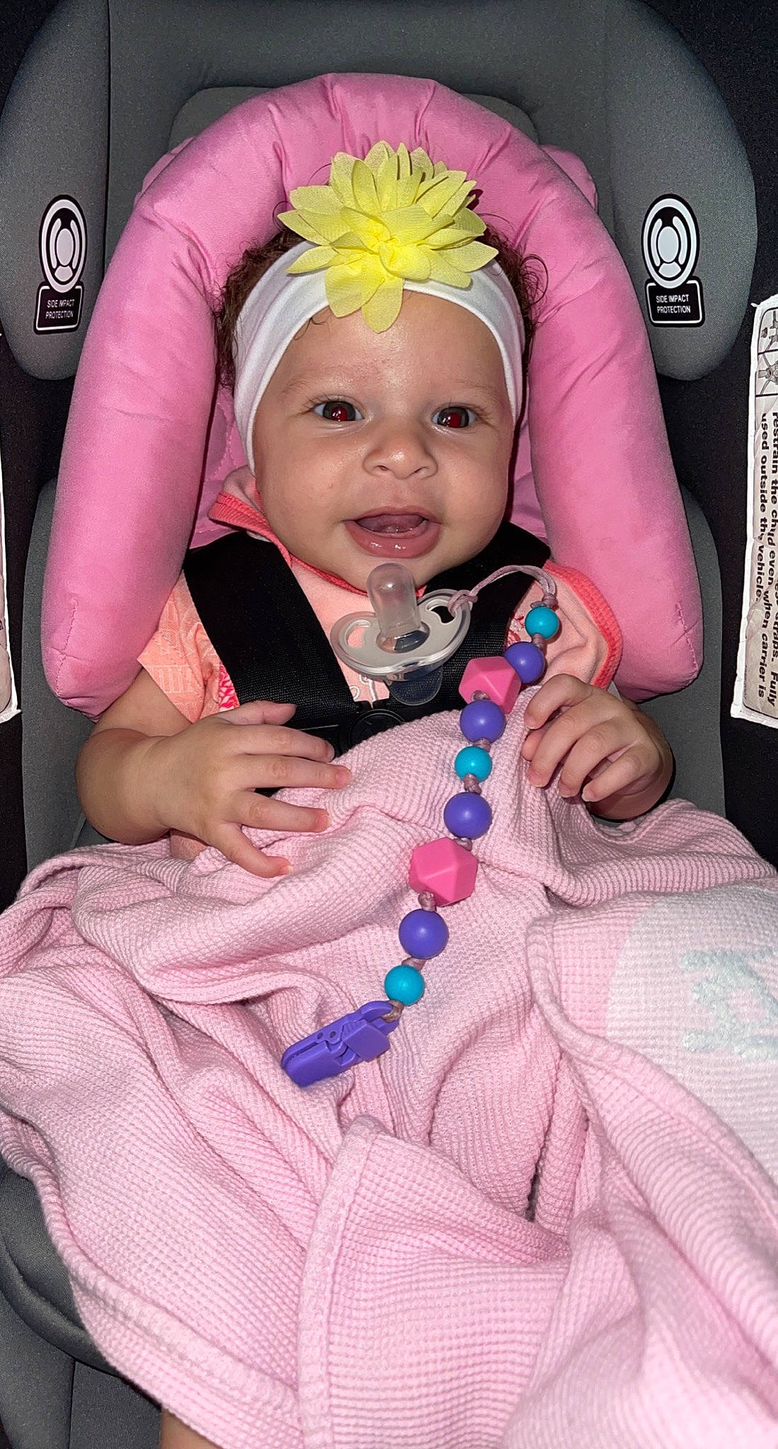 Kamiyah joined the competition — help win amazing prizes! baby, baby_toddler_clothing, cheek, child, eyebrow, face, facial_expression, finger, fun, happy, headwear, human_body, iris, magenta, person, pink, product, purple, skin, smile