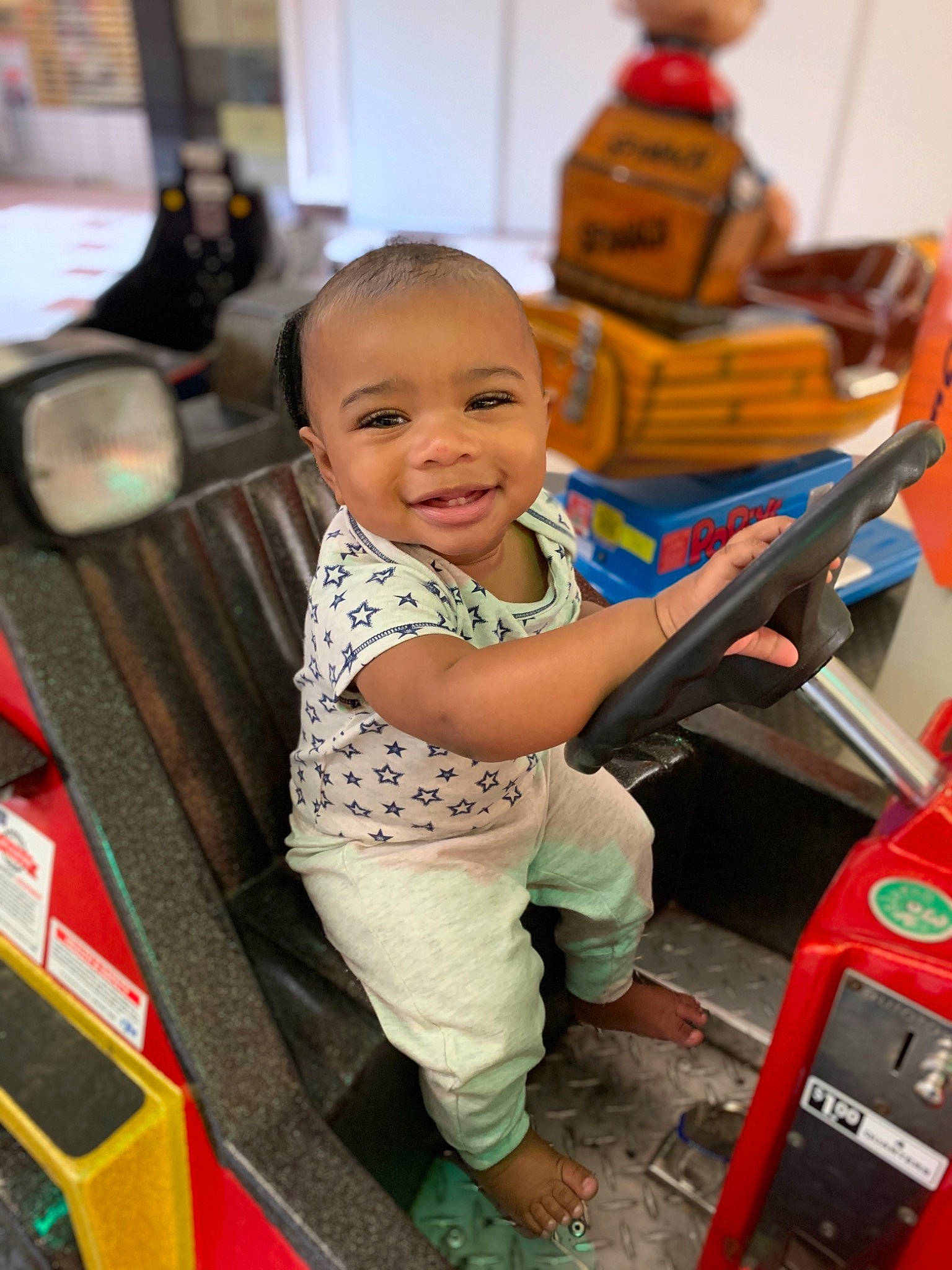 Deuce joined the competition — help win amazing prizes! baby, child, flooring, fun, hairstyle, happy, joy, leisure, person, play, recreation, room, shorts, sitting, skin, smile, snapshot, standing, t_shirt, toddler