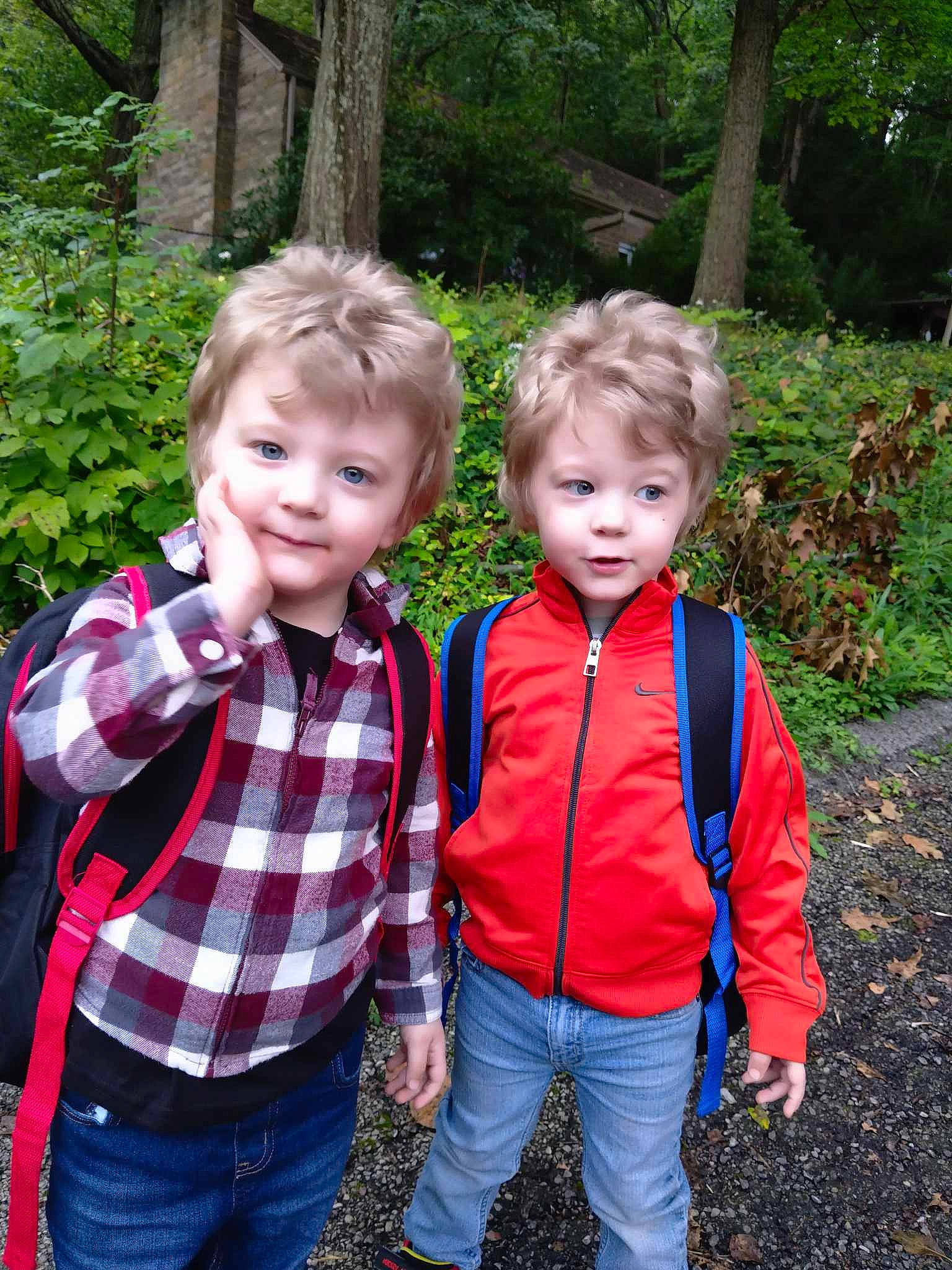 Thomas joined the competition — help win amazing prizes! child, forest, fun, garden, grass, happy, joy, leisure, natural_landscape, pattern, people_in_nature, person, plaid, plant, recreation, smile, t_shirt, tartan, toddler, tree